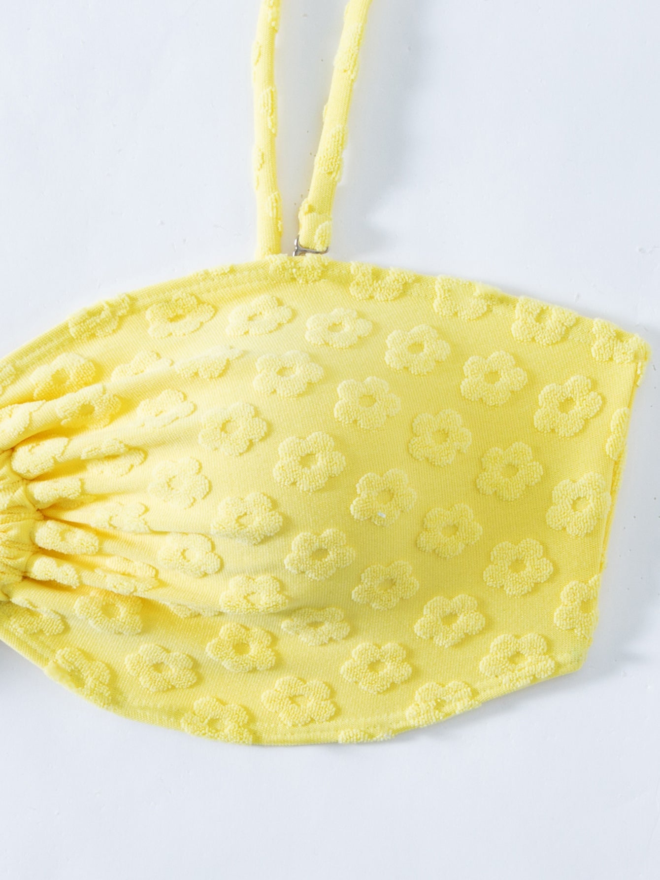 Yellow Jacquard O-Ring Bikini Set