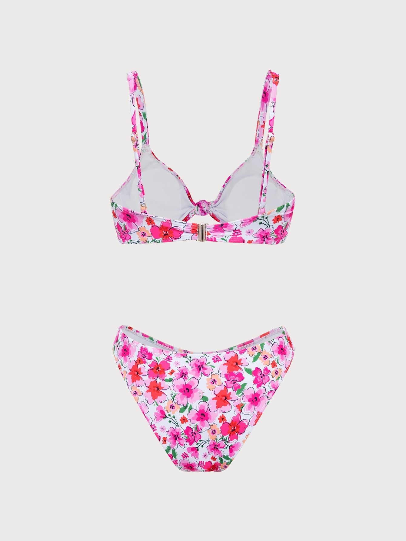 Pink Floral Twist Bikini Set