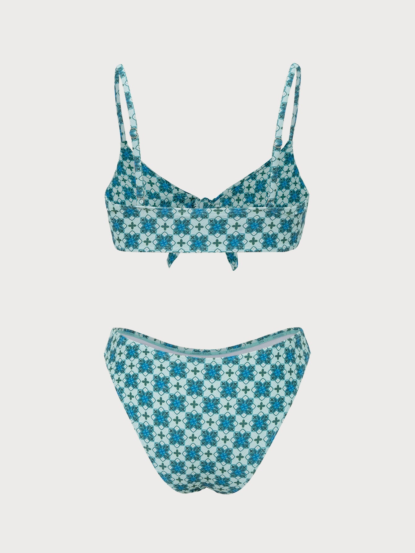 Green Twist Vintage Print Bikini Set