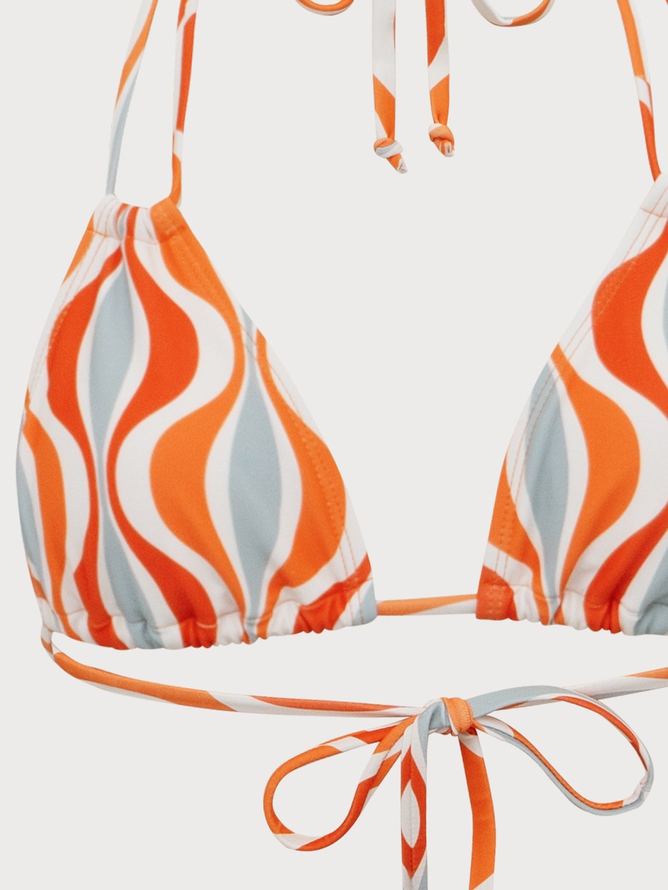 Orange Wave Print Bikini Set