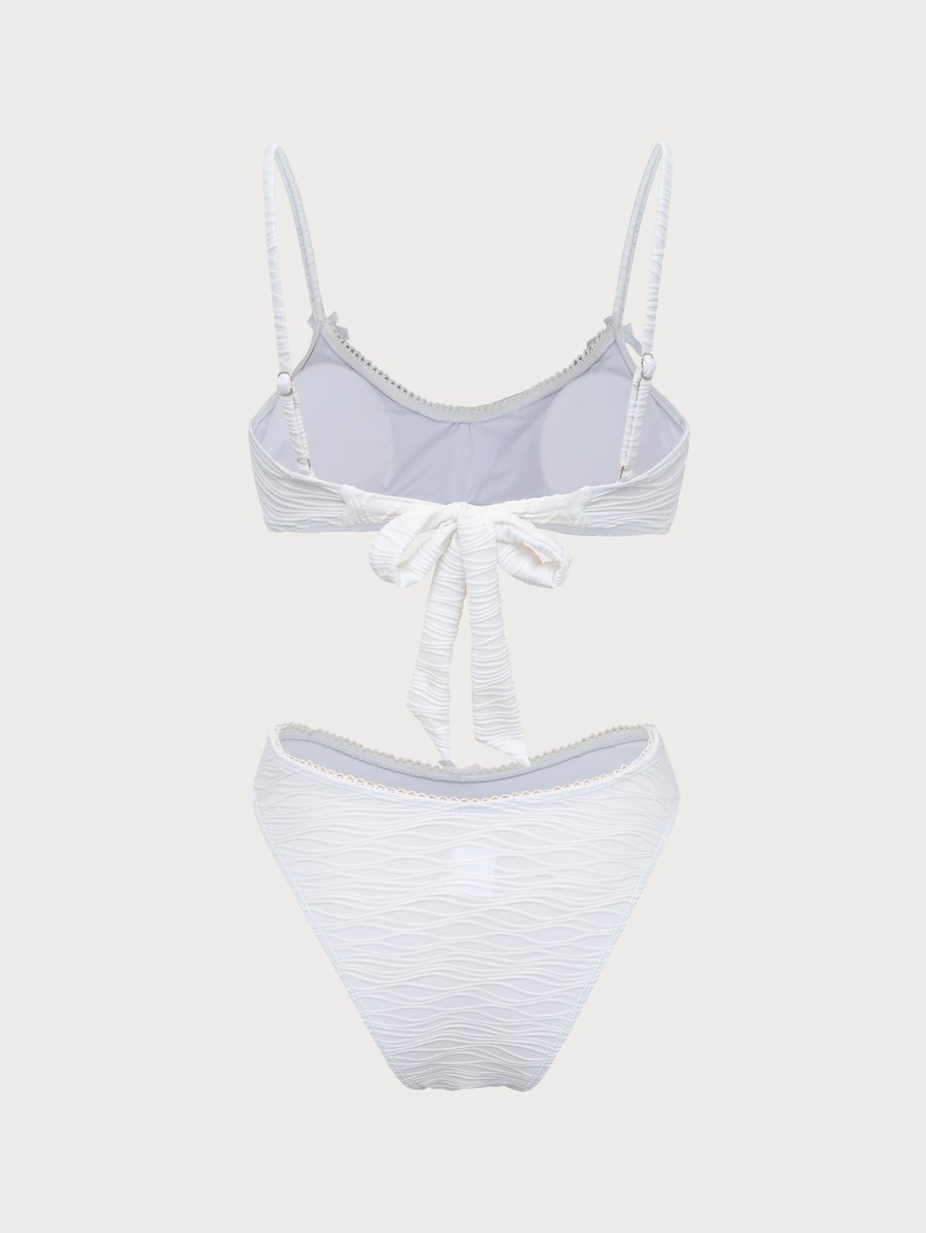 Wave Textured Ruched Bikini Set