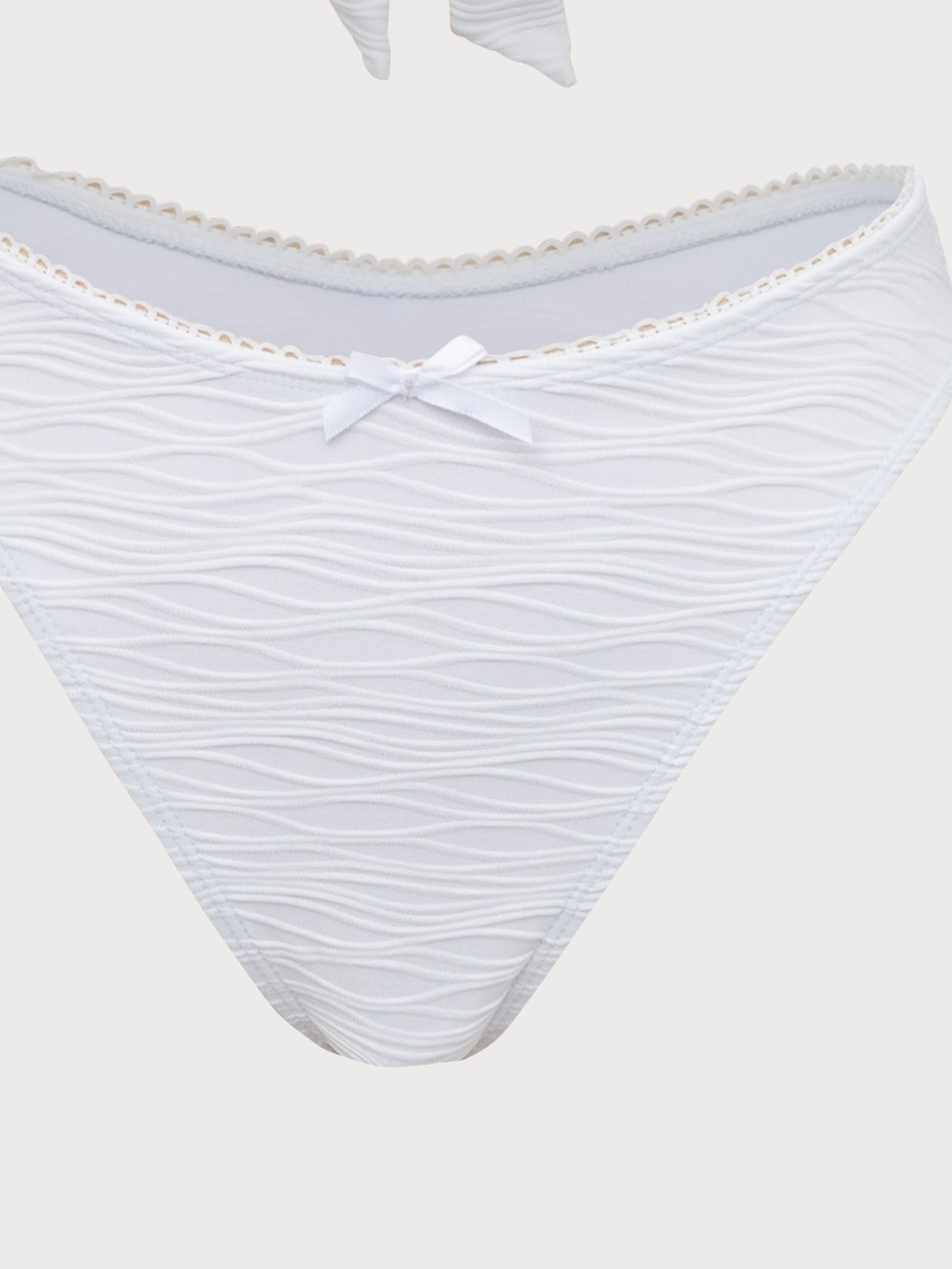Wave Textured Ruched Bikini Set