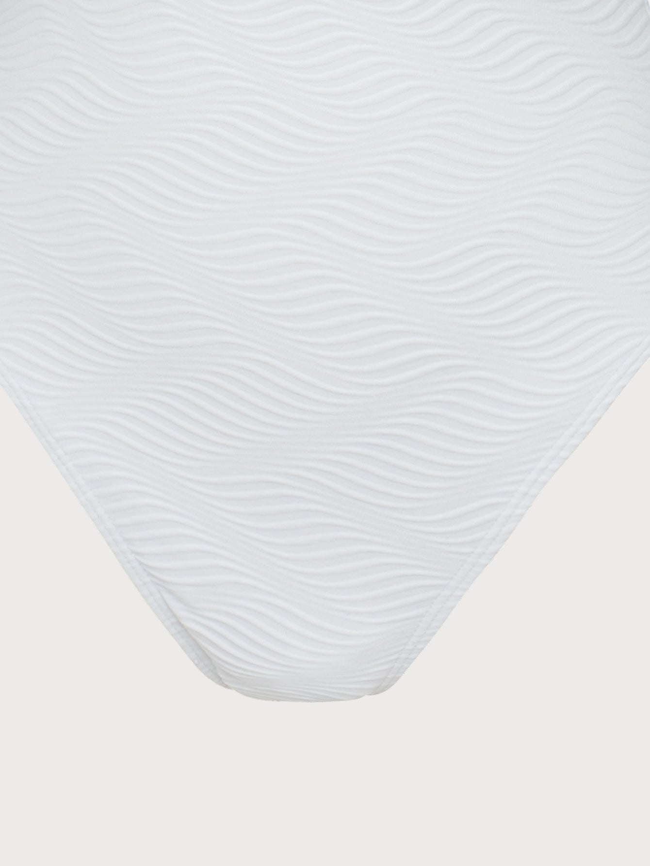 White Wave Textured One-Strap Swimsuit