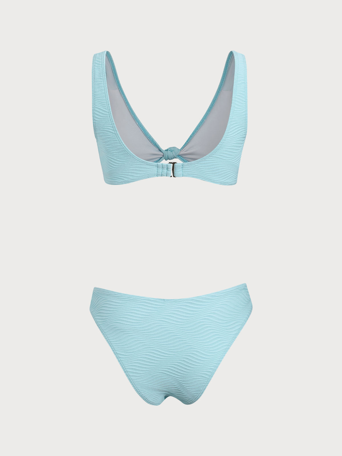 Cyan U Neck Twist Bikini Set