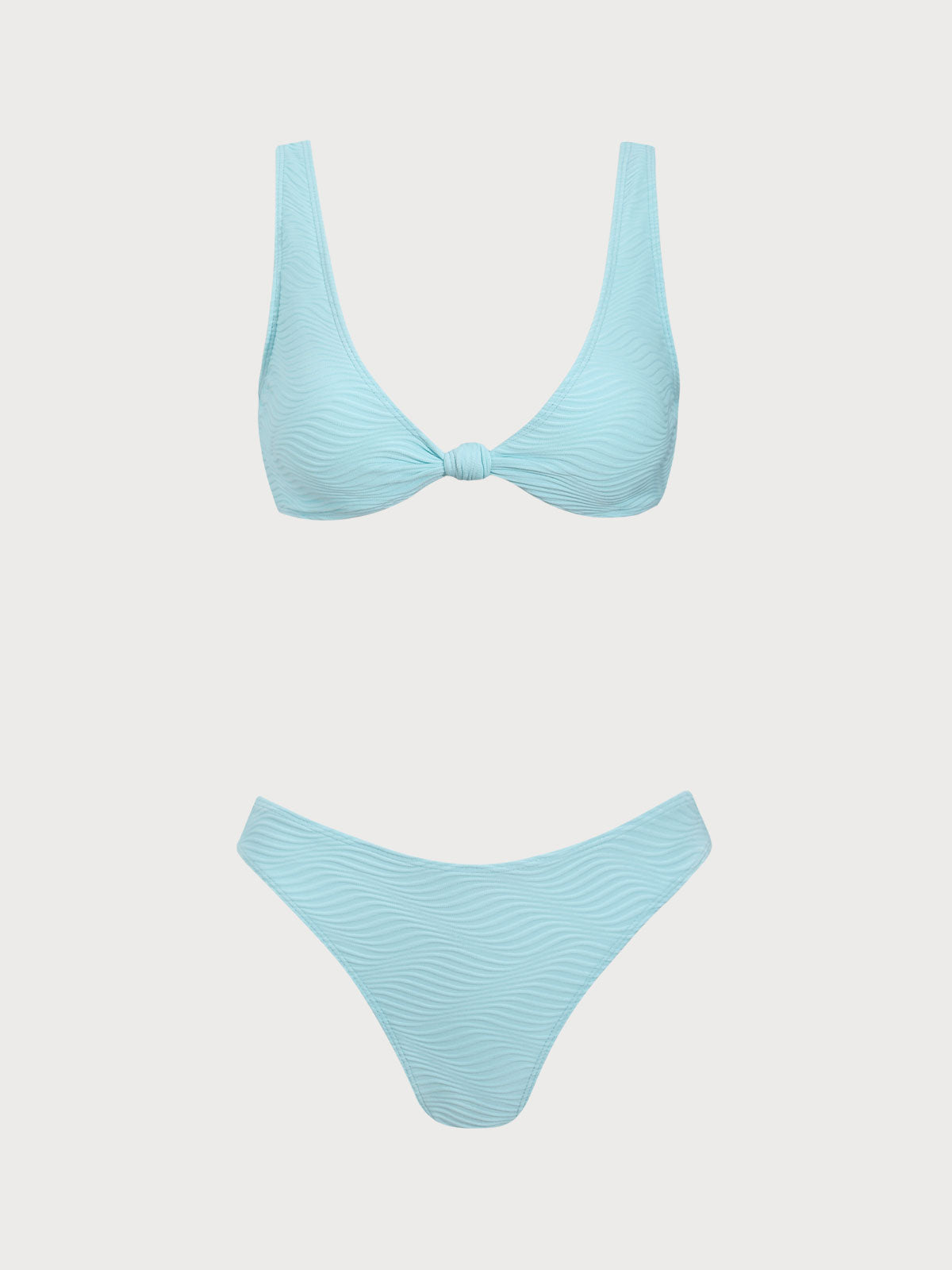 Cyan U Neck Twist Bikini Set