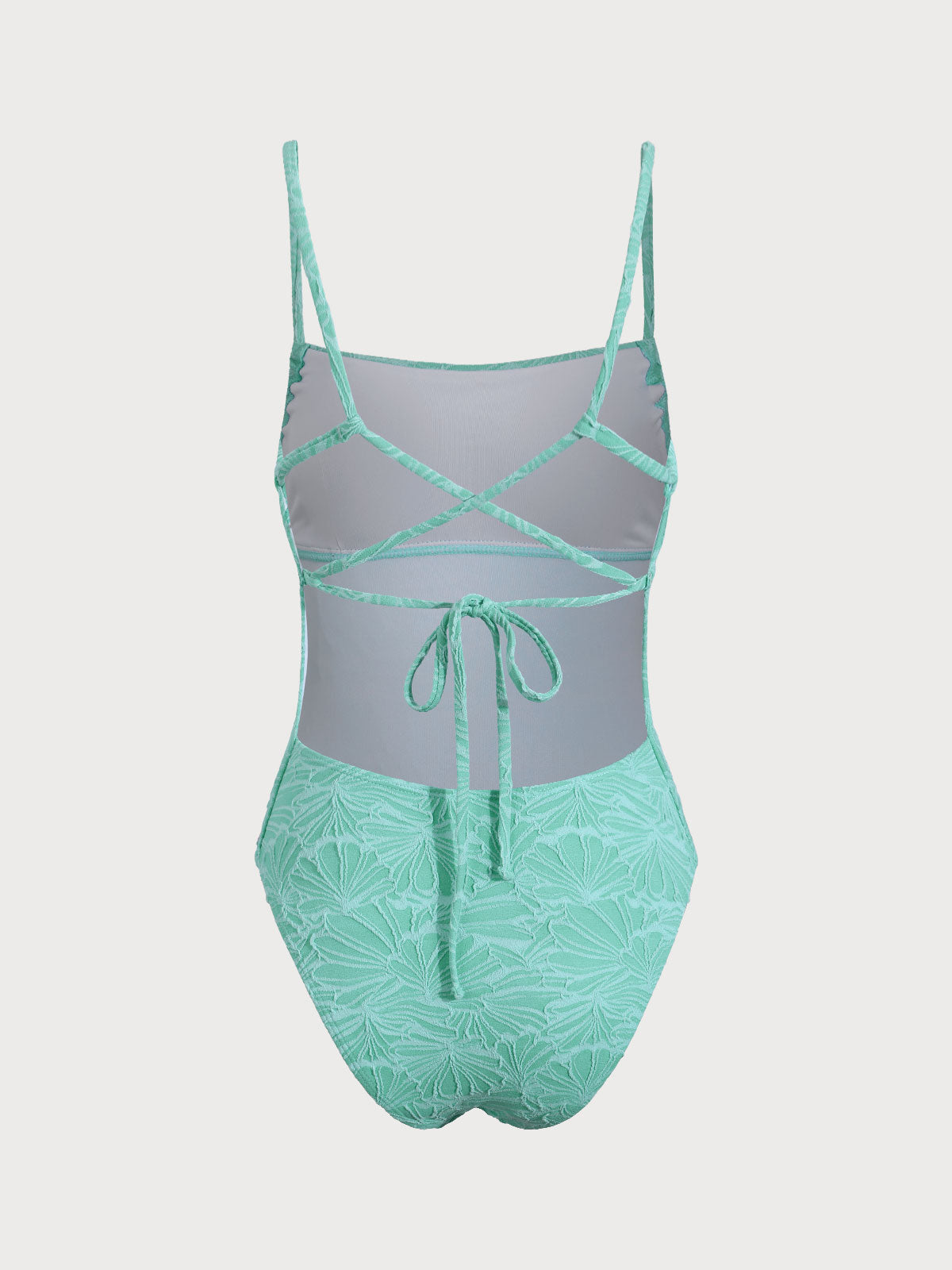 Cyan Flower Ruched One-Piece Swimsuit