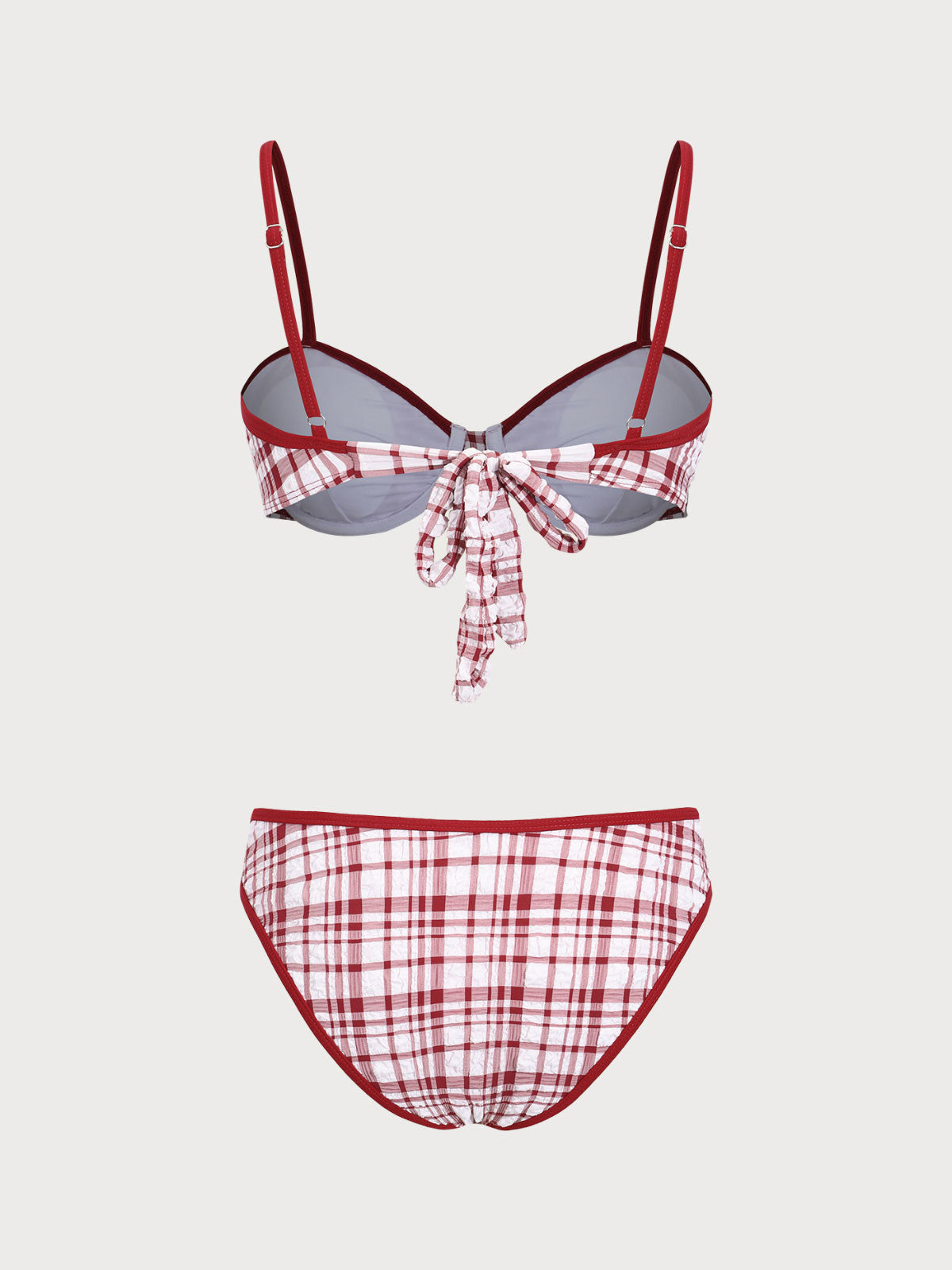 Blue Plaid Underwire Bikini Set