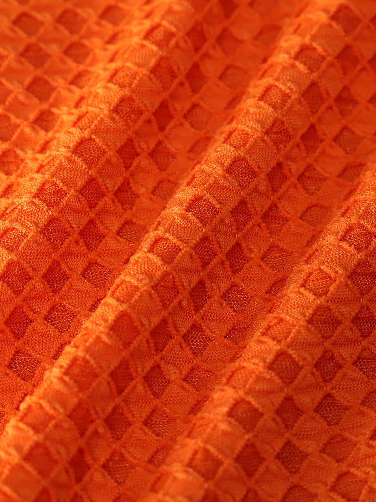 Orange Woven Ruched Bikini Set