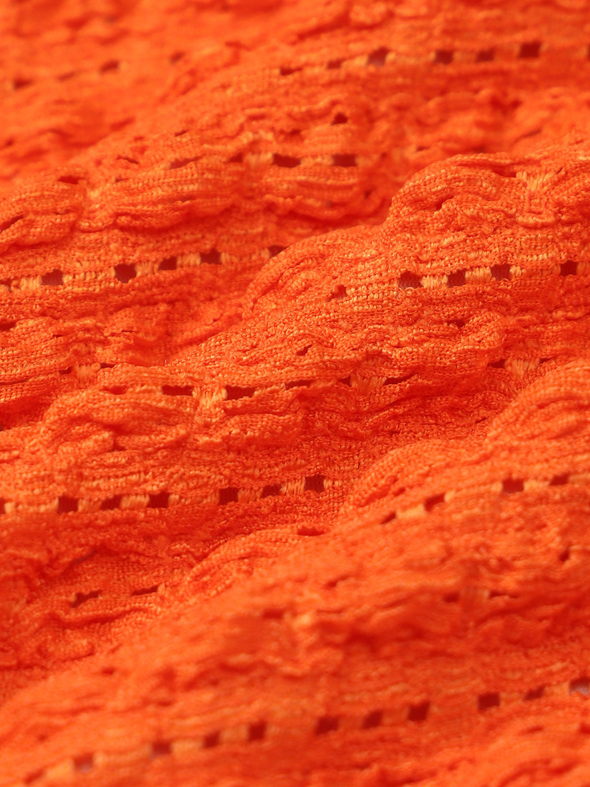 Orange Woven Textured Bikini Set
