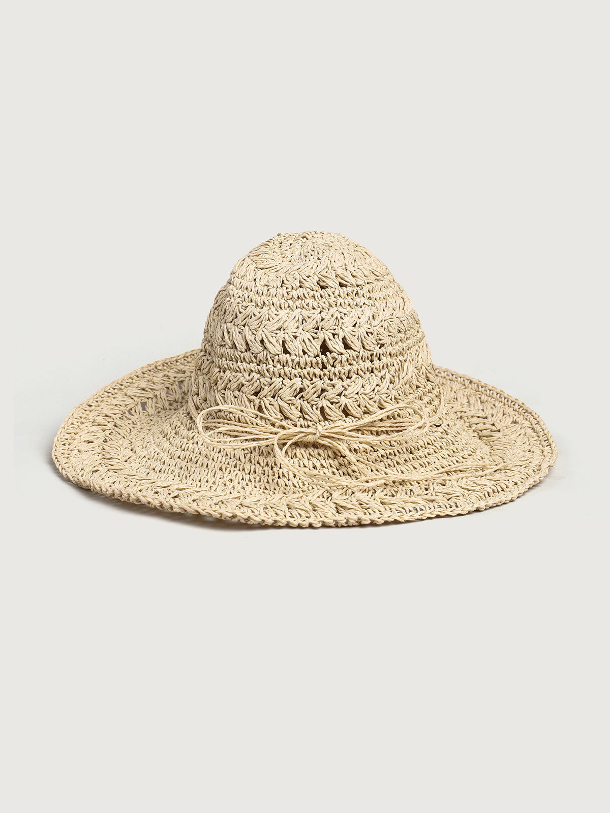 Beige Wide Brim Casual Straw Hat