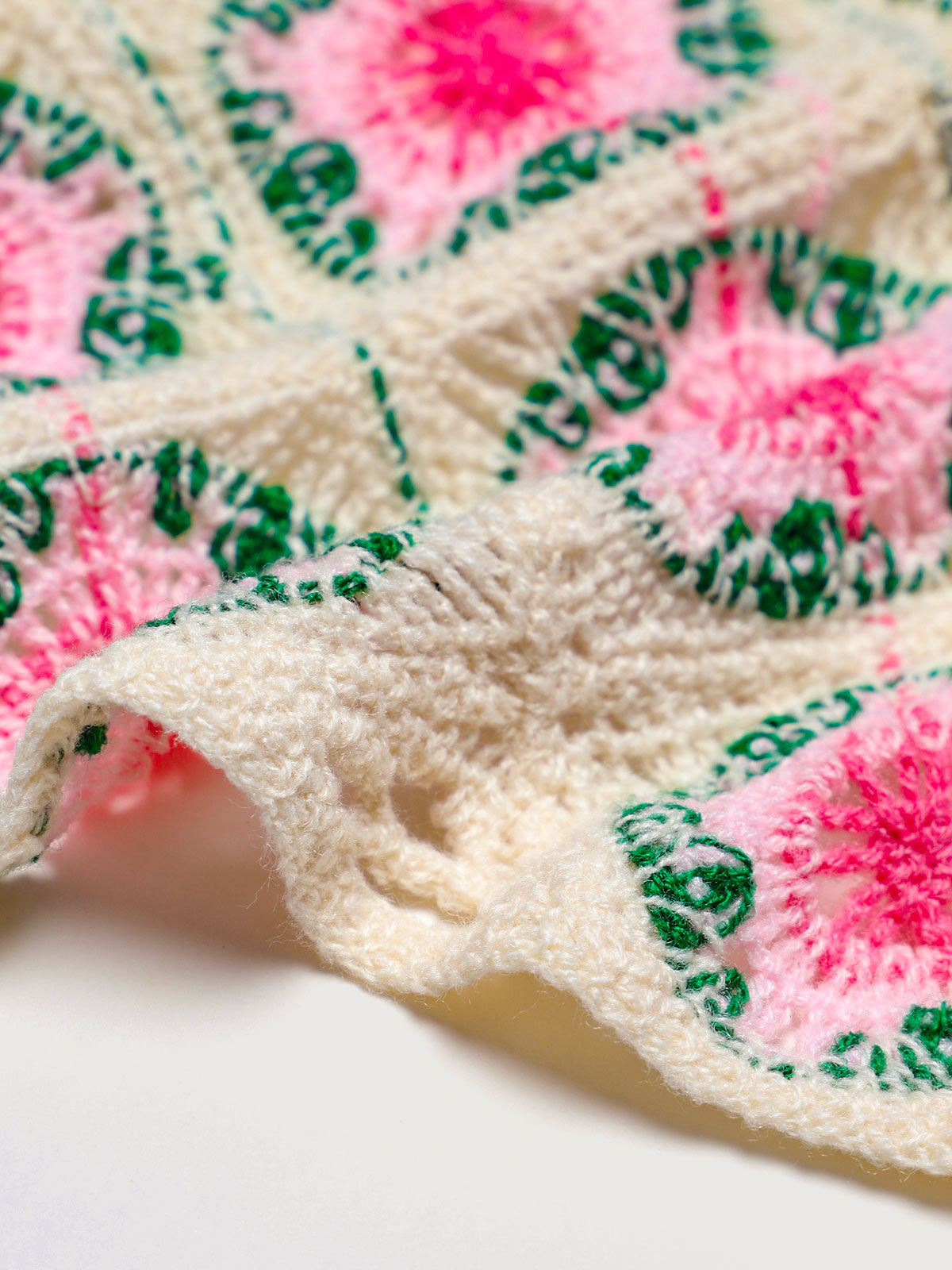Pink contrast color flower pastoral headscarf hair accessories