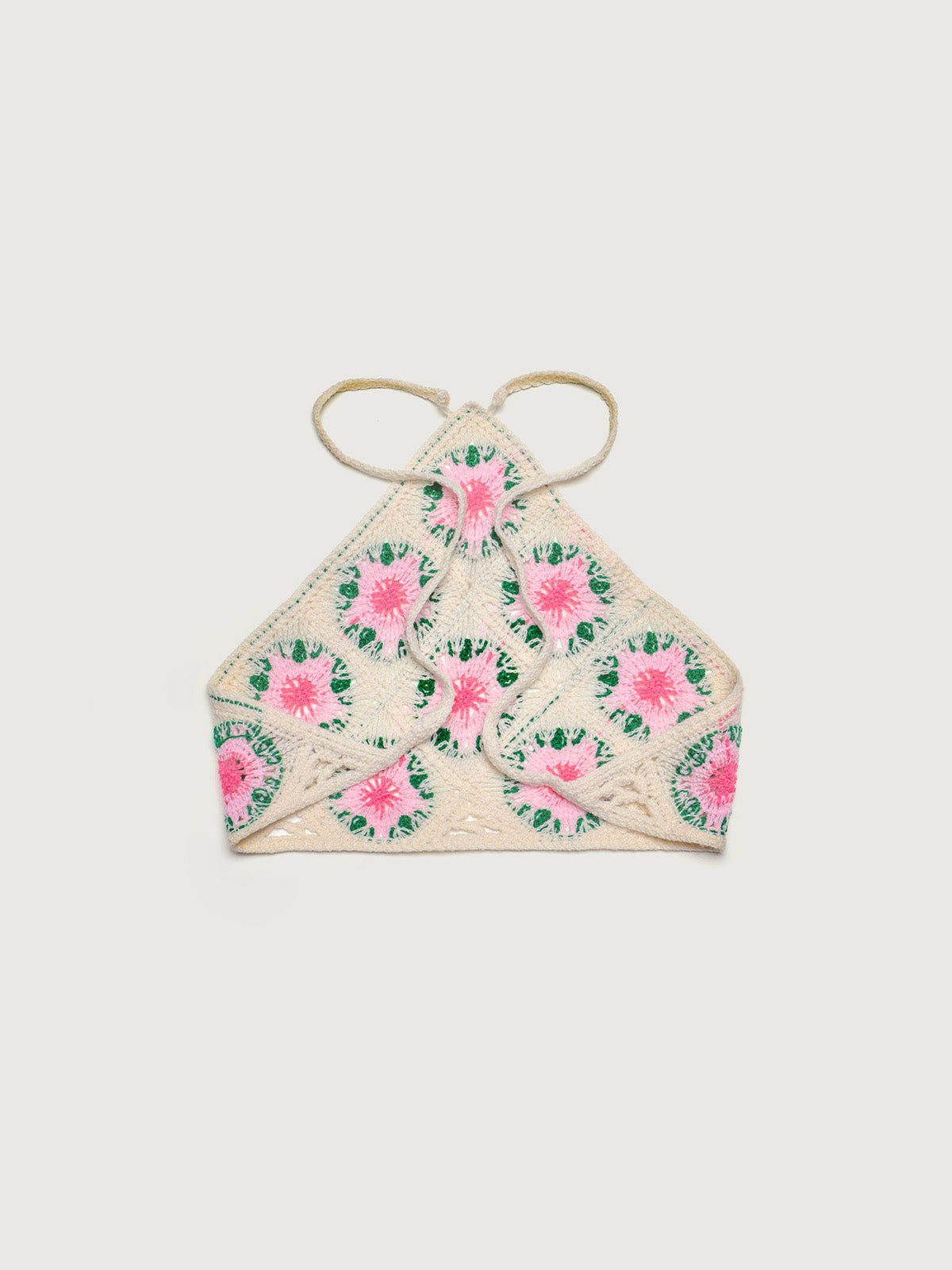 Pink contrast color flower pastoral headscarf hair accessories
