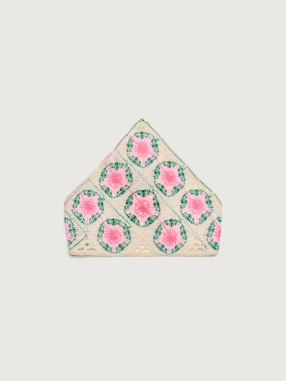 Pink contrast color flower pastoral headscarf hair accessories