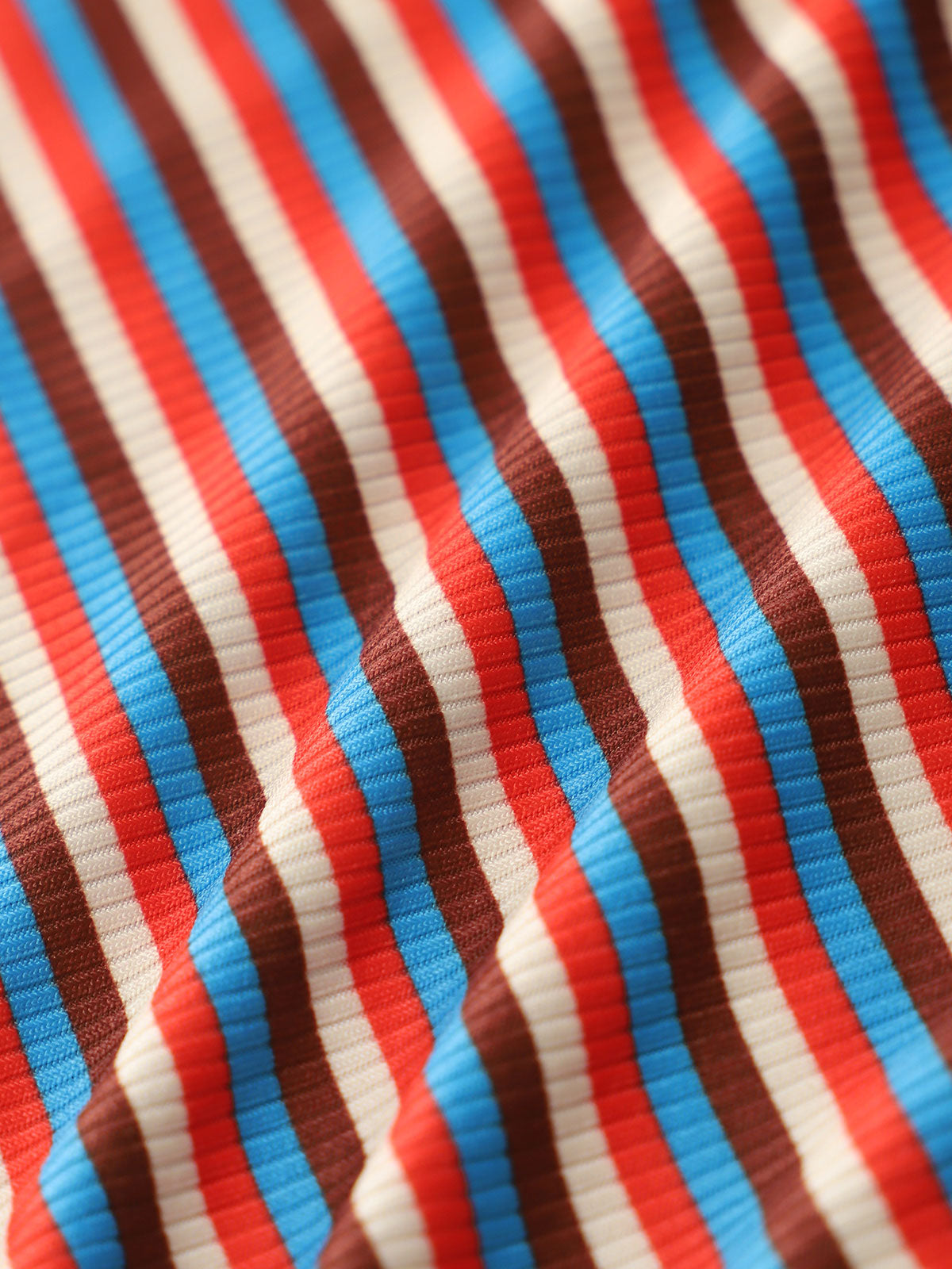 Brown Colorful Striped Reversible Bikini Set