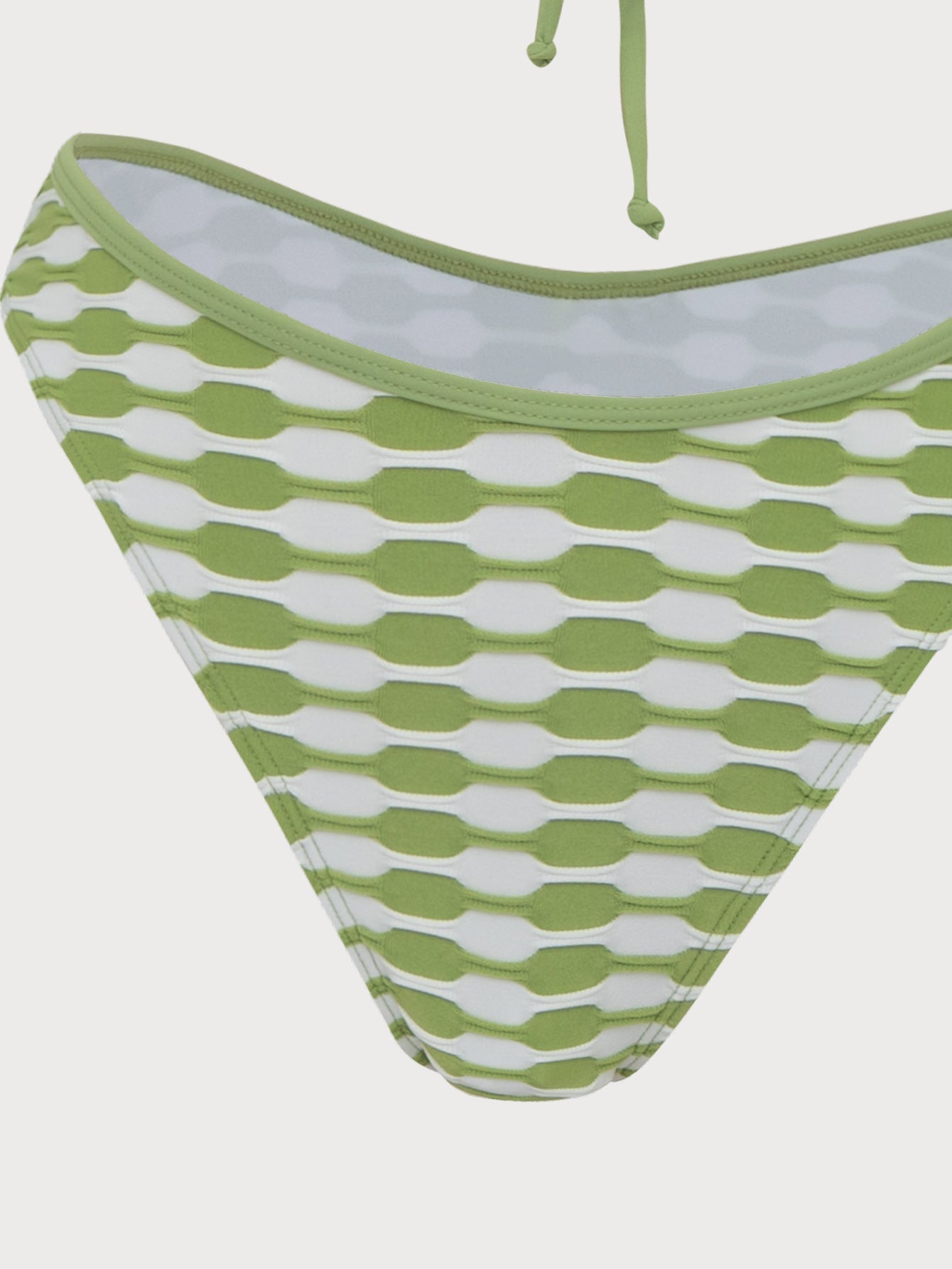 Green Contrast Geometric Bikini Set