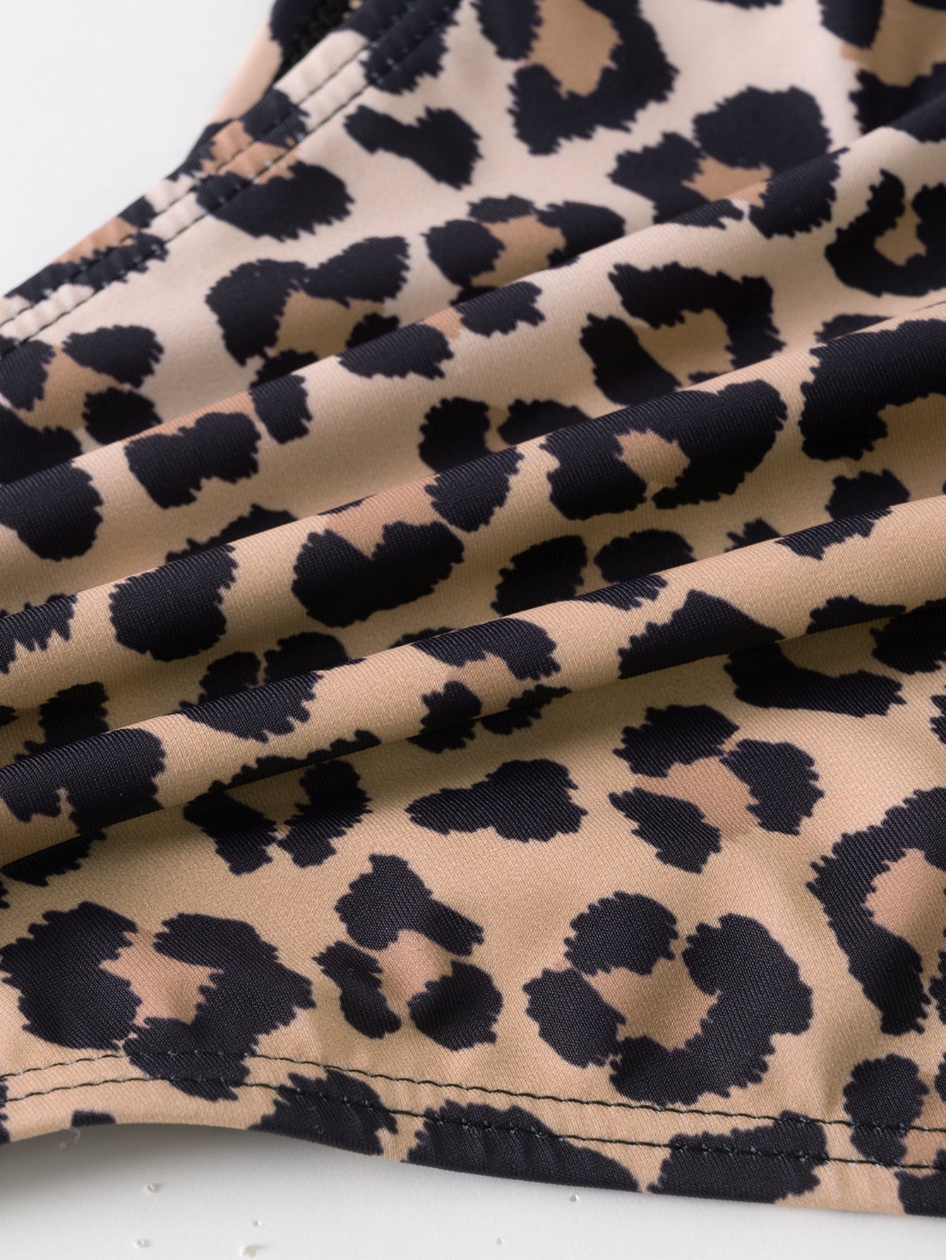Brown cutout leopard print bikini set