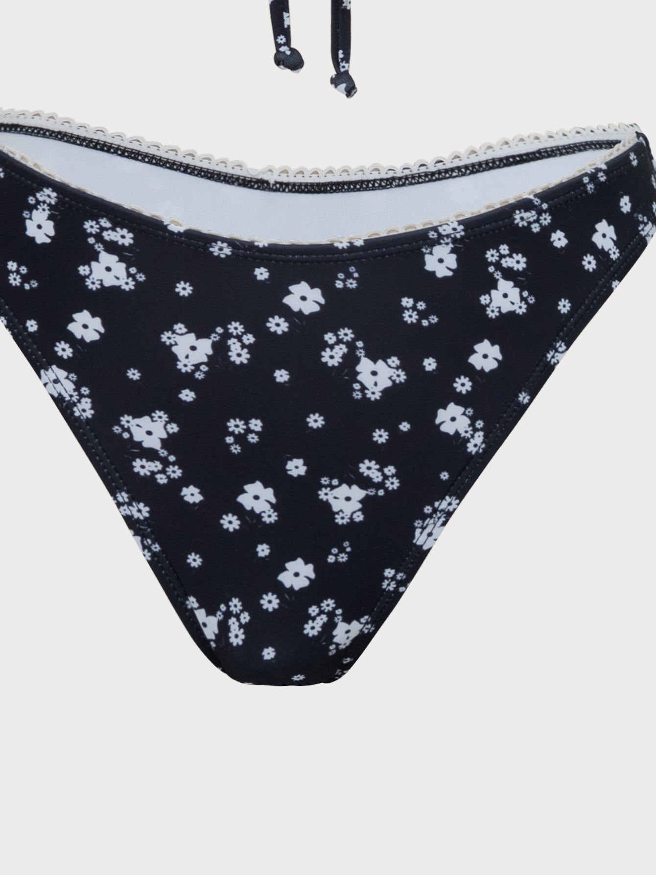 Black Print Contrast X Cross Bikini Set