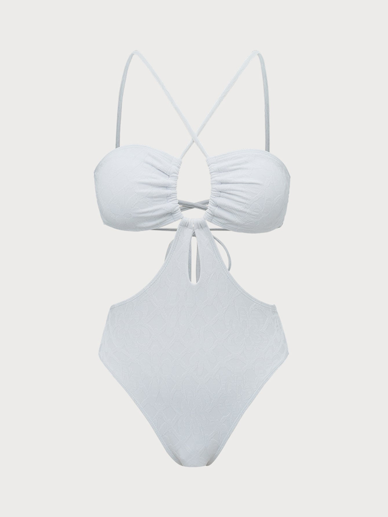 White Cut Out One-piece Swimsuit