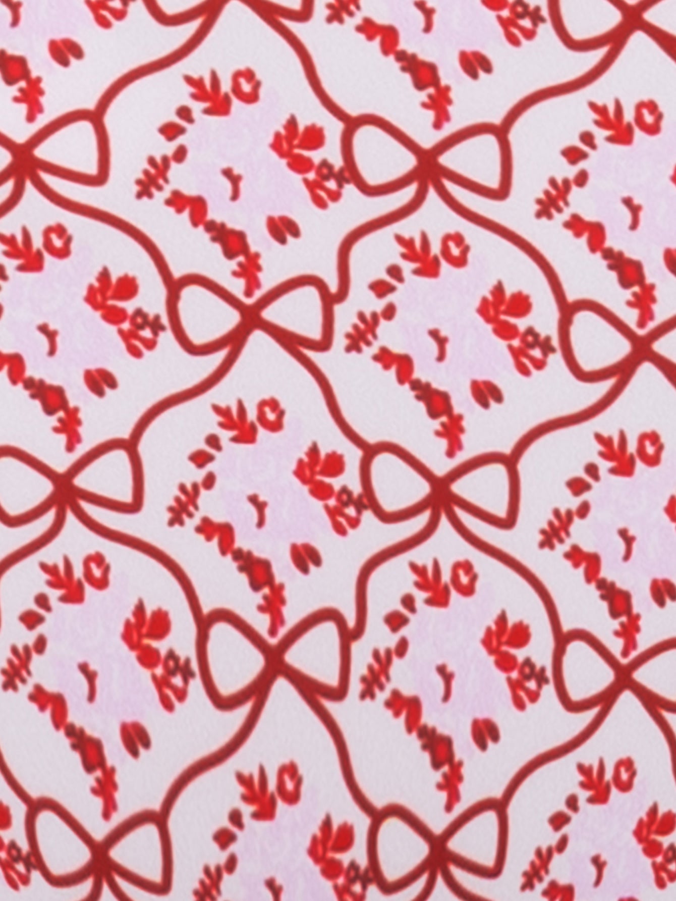 Red Hollow Print Bikini Set