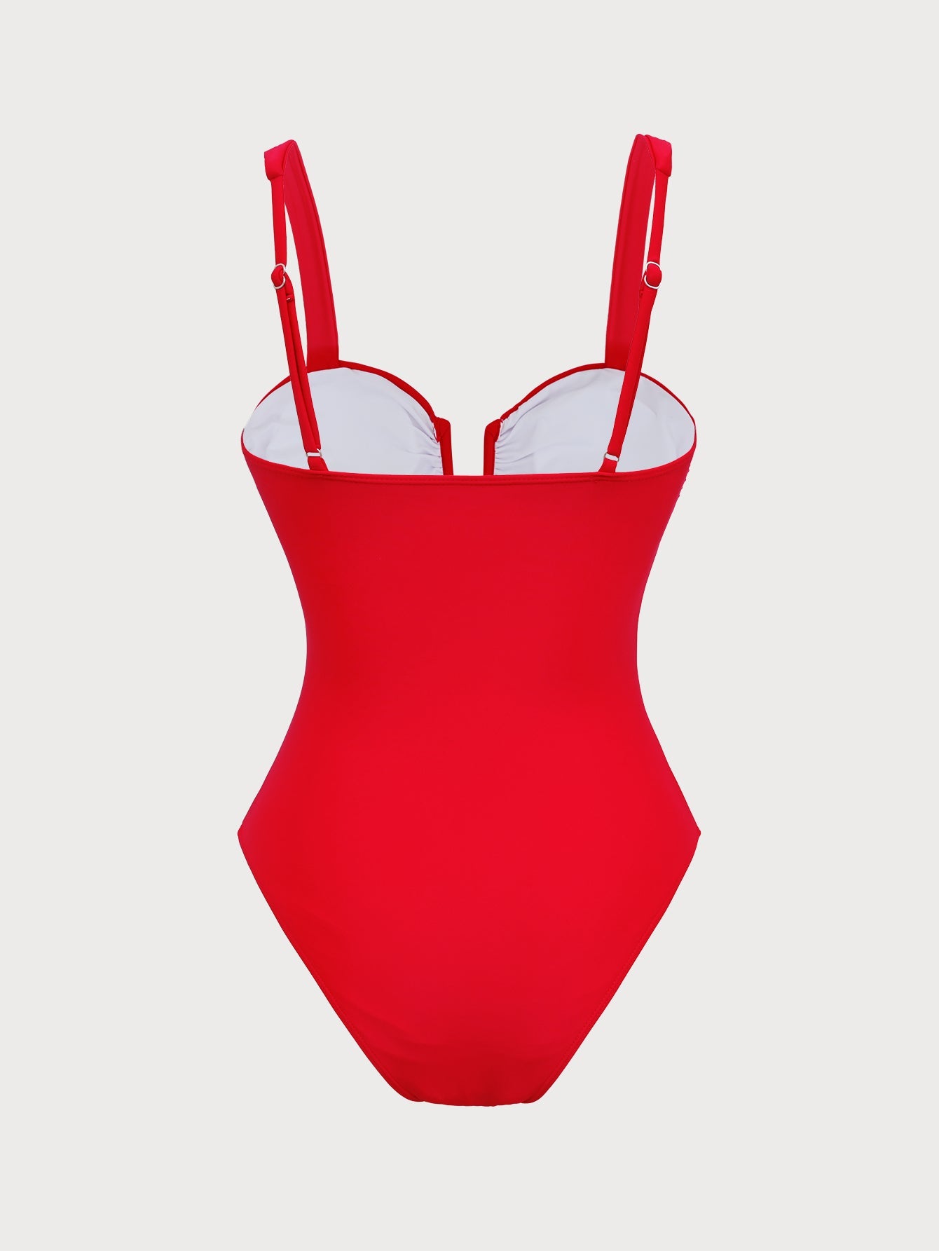 Red U-shaped One-Piece Swimsuit