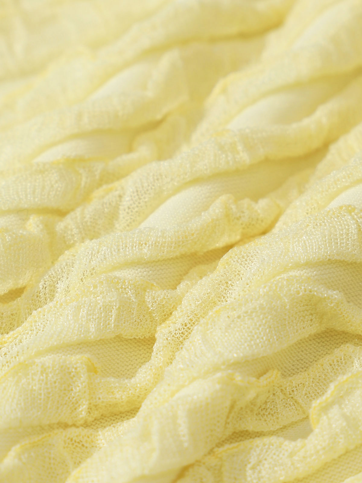 Yellow Polyester Pin-up Bikini Set