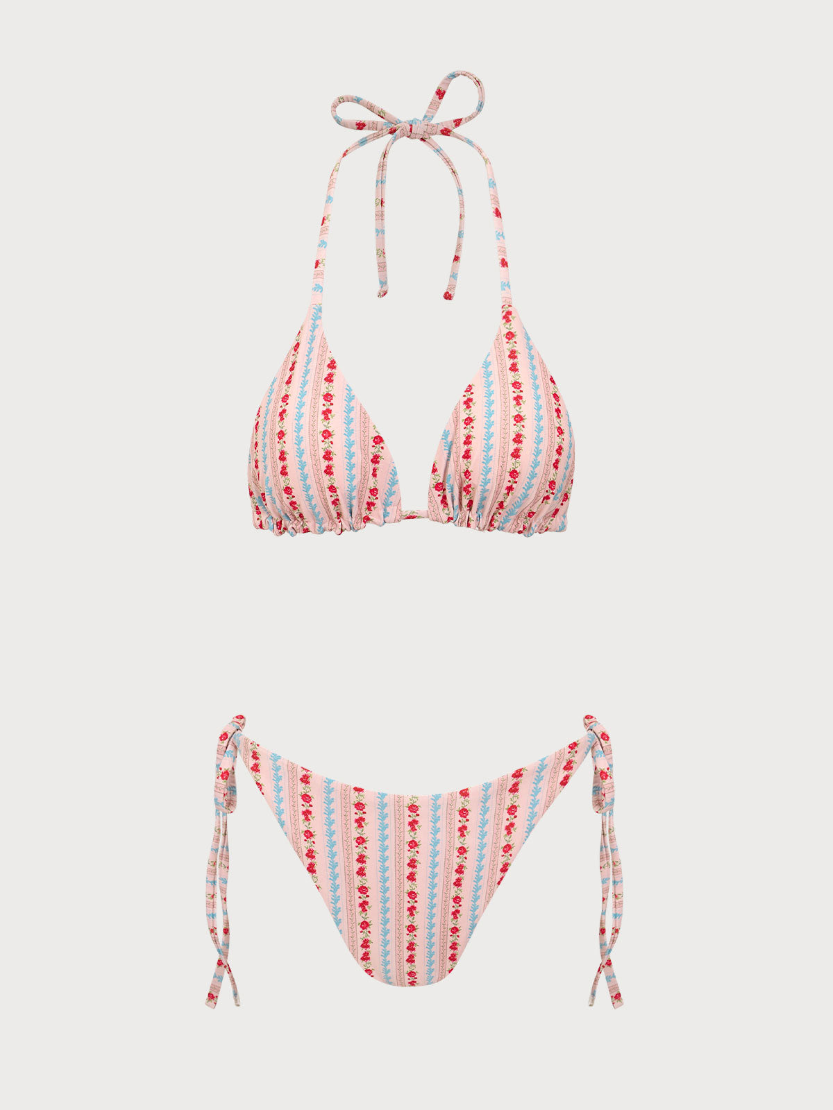 Vintage Rose Print Bikini Set