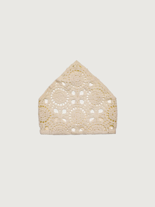 White Solid Color Flower Pastoral Headscarf Hair Accessories