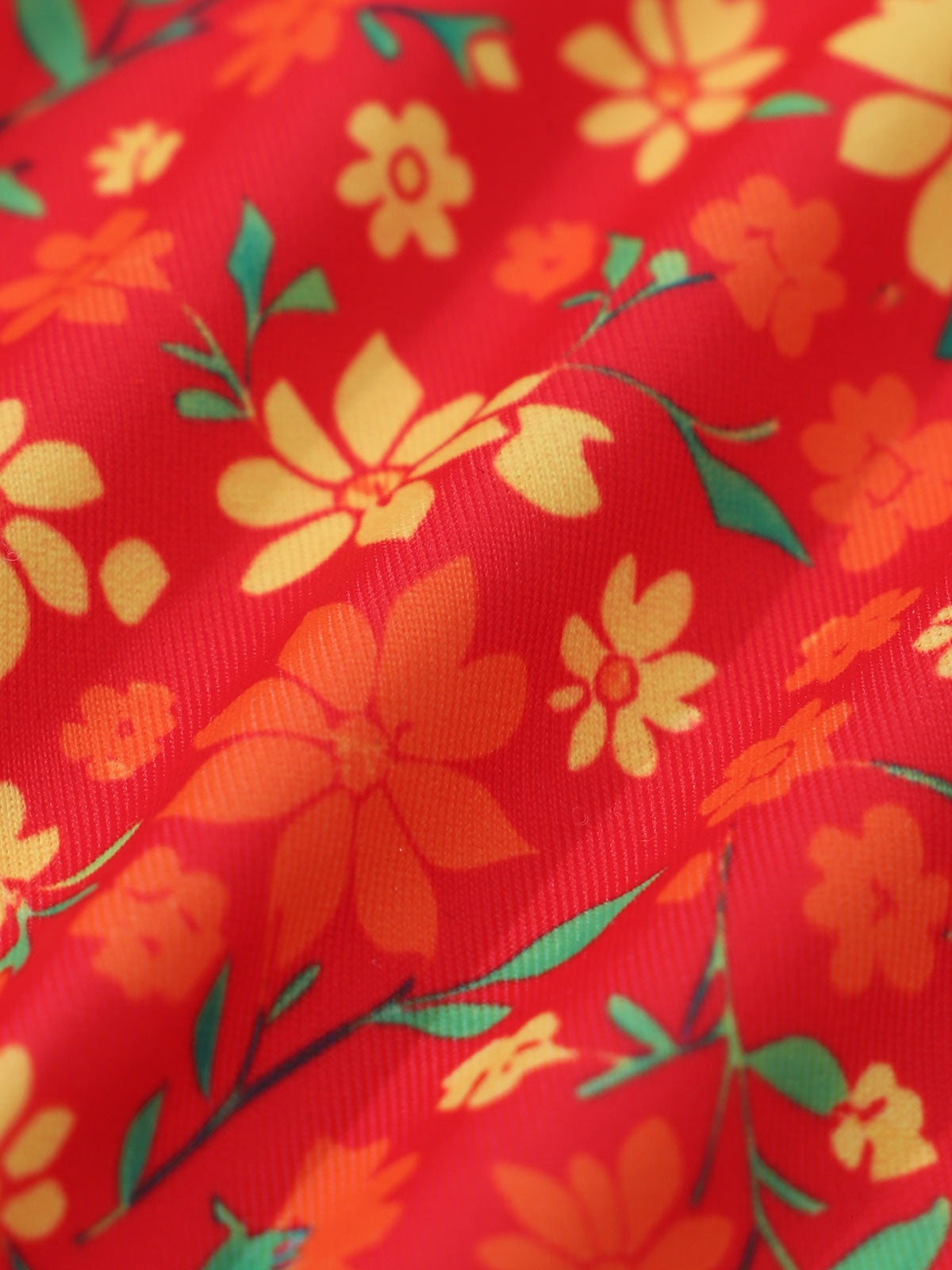 Orange Colorful Floral Bikini Set