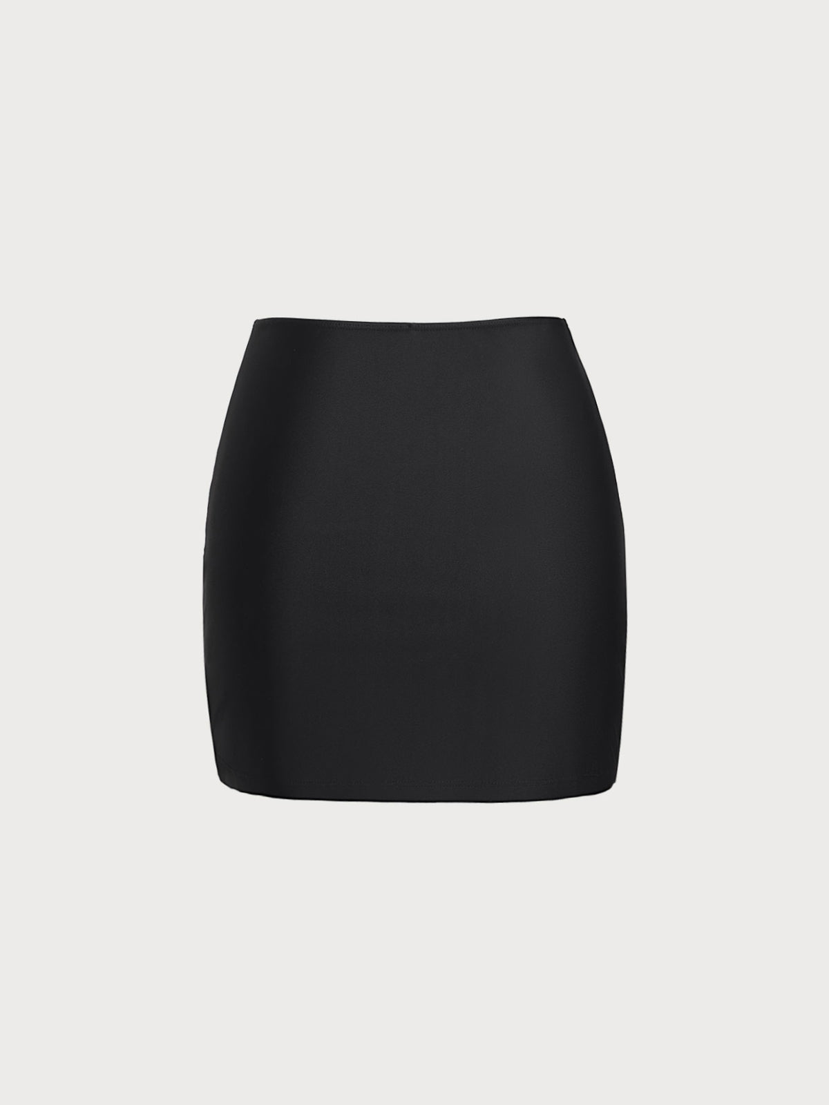 Black Nylon Casual Miniskirt Blouse