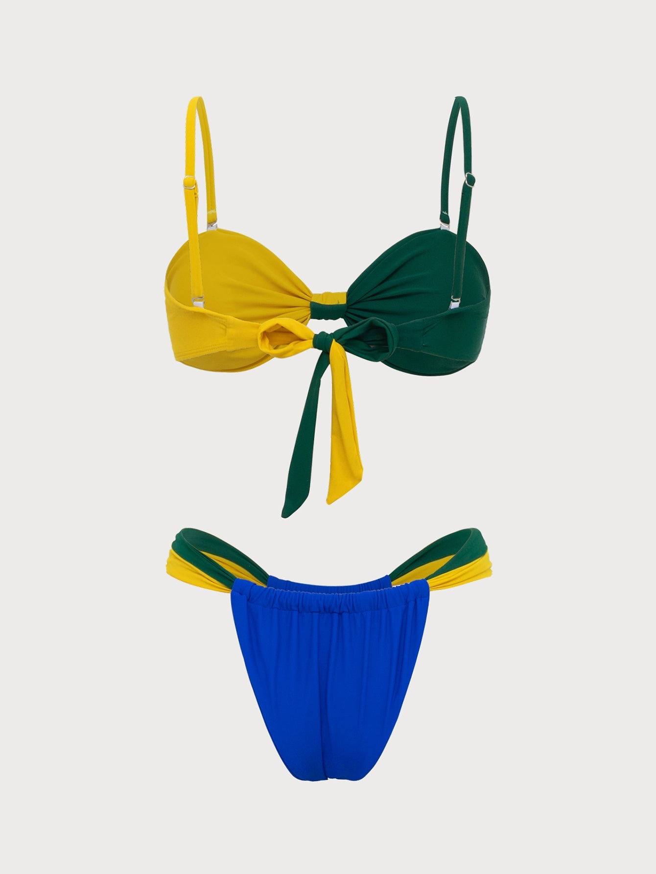 Multi Contrast Color Twist Bikini Set