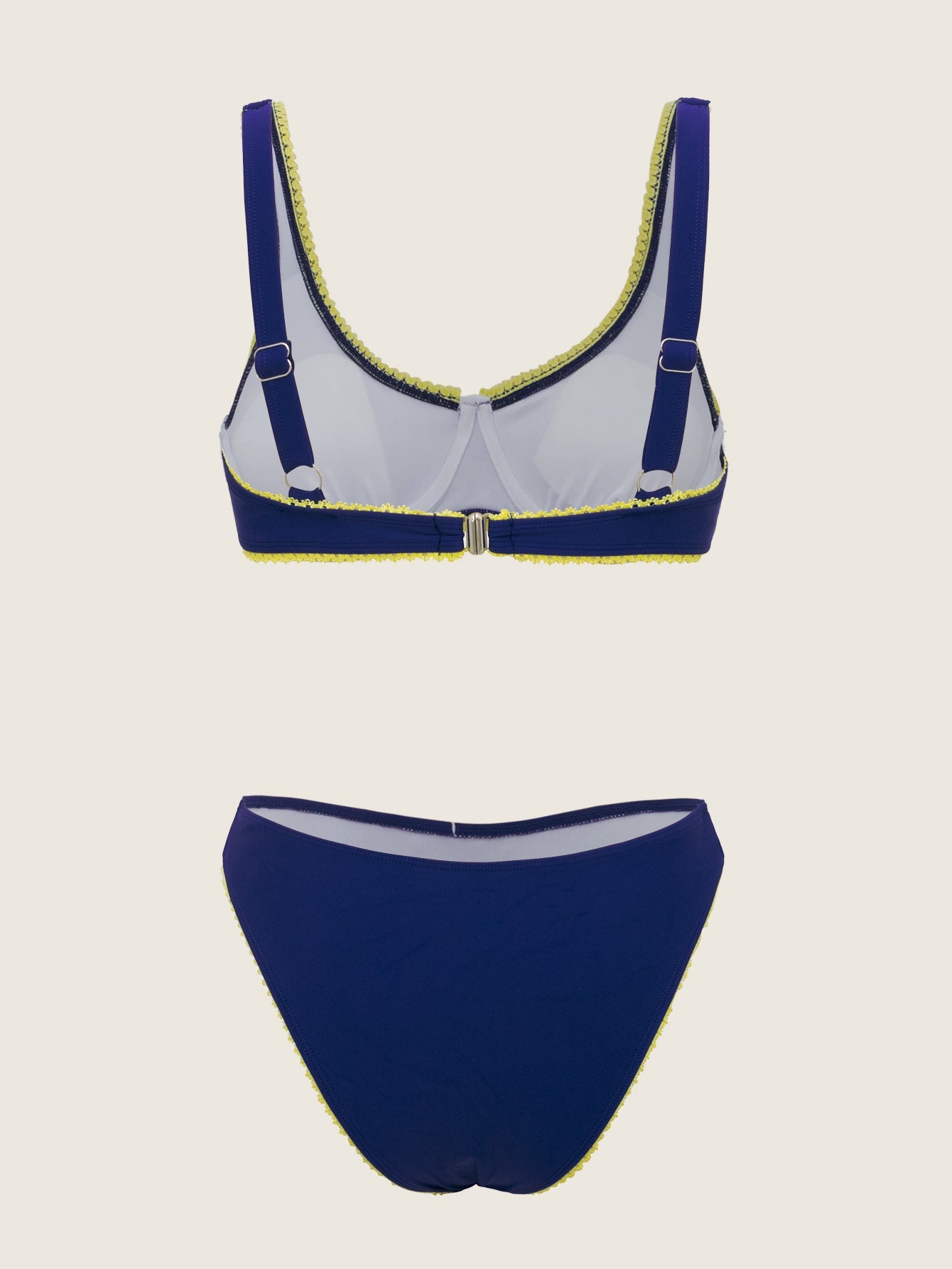 Blue Contrast Underwire Bikini Set