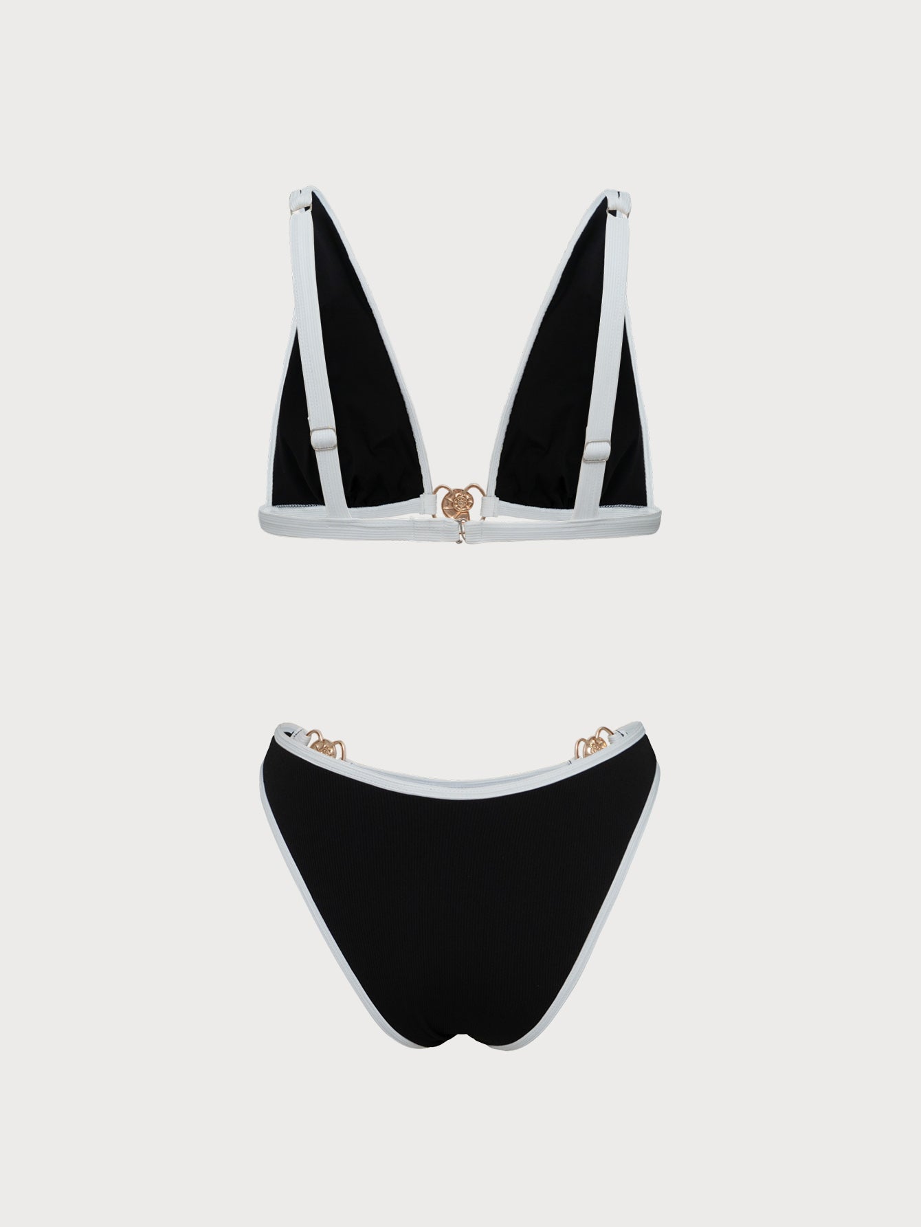 Black Contrast Triangle Bikini Set