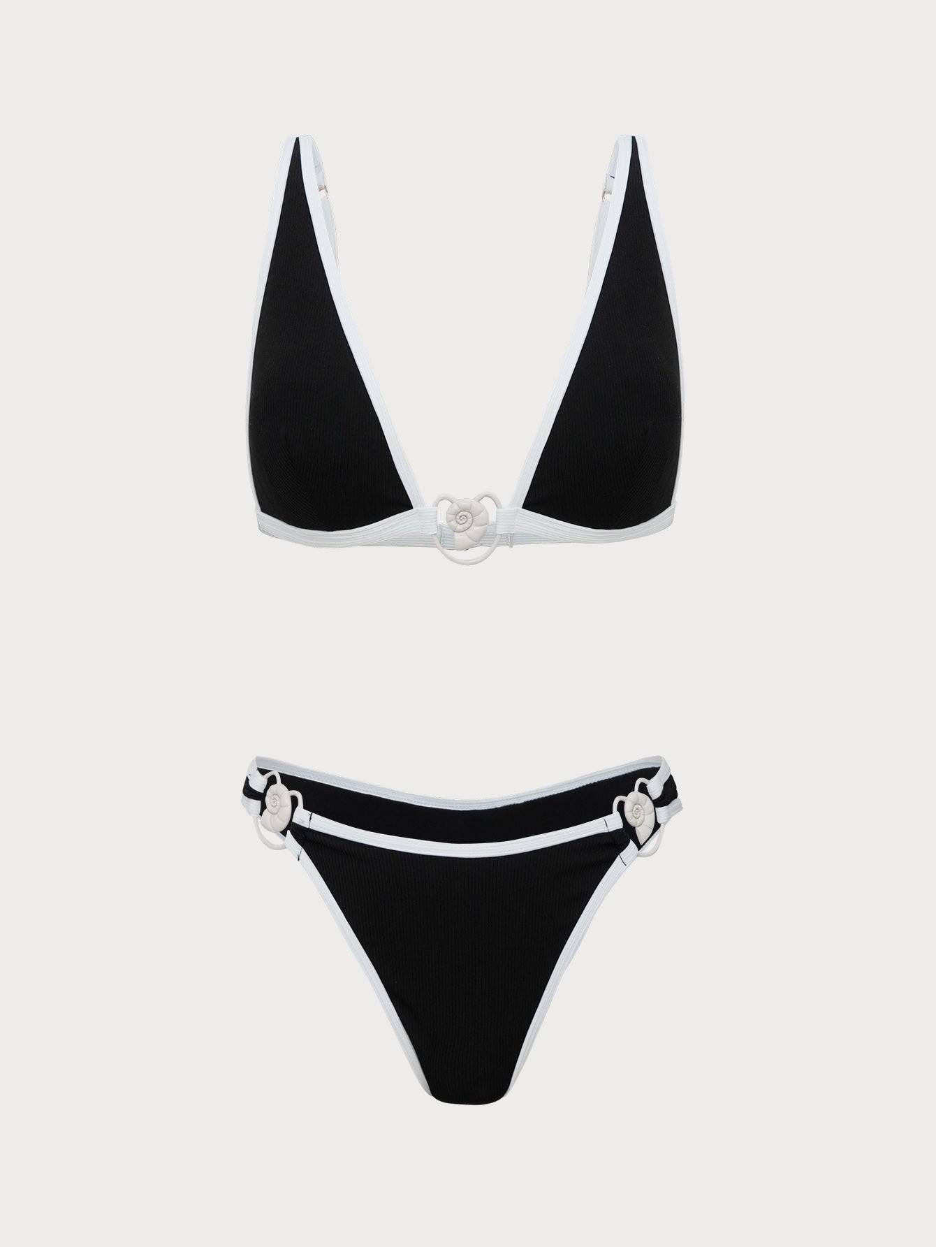Black Contrast Triangle Bikini Set