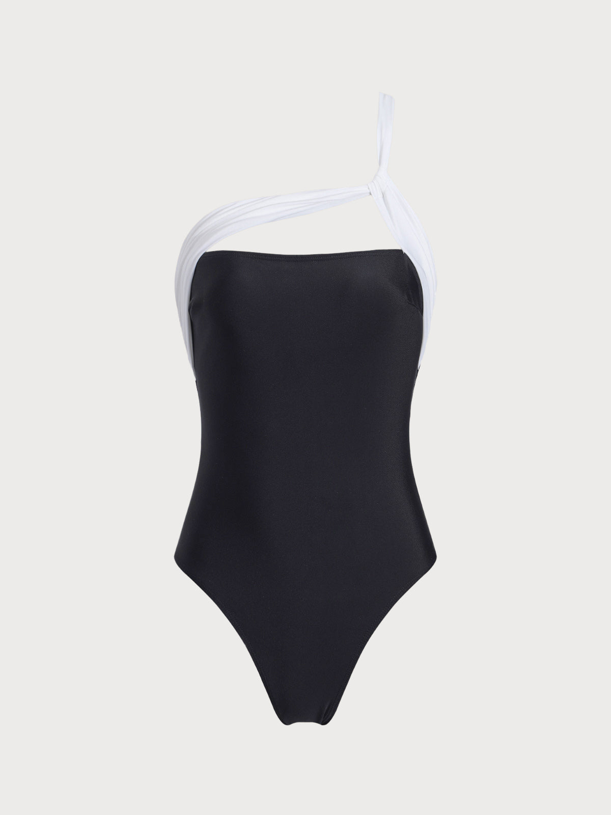 Black Contrast Two-Tone Swimsuit