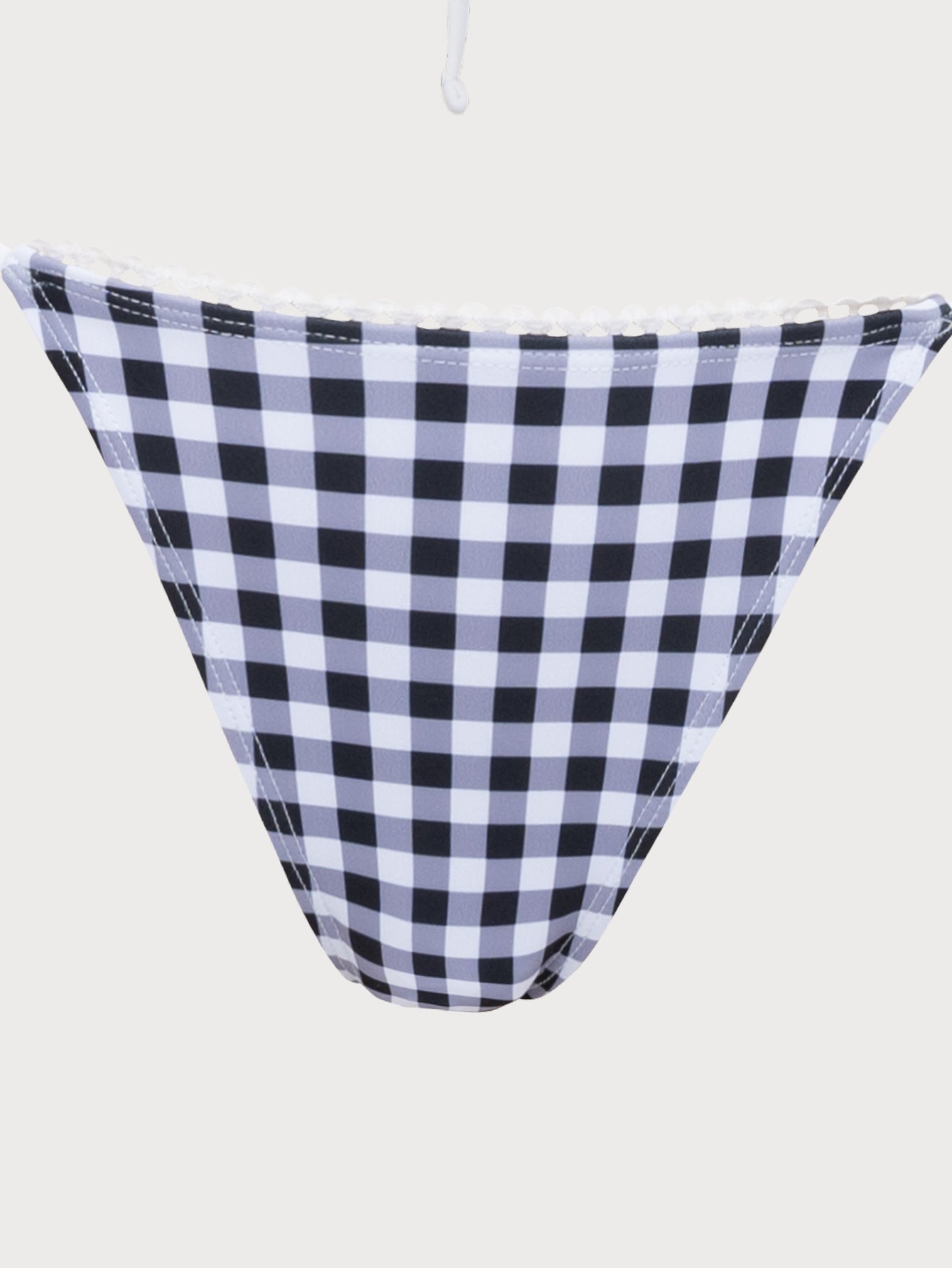 Black Plaid Halter Bikini Set