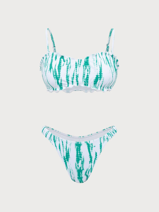 Light Green Ruffle Bikini Set
