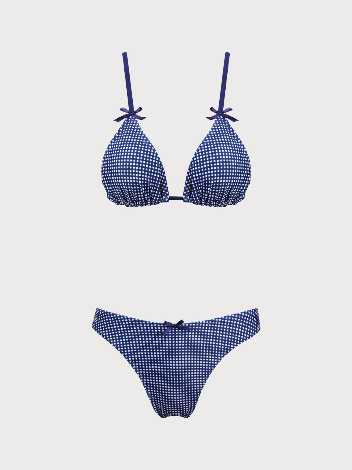 Navy Vintage Plaid Bikini Set