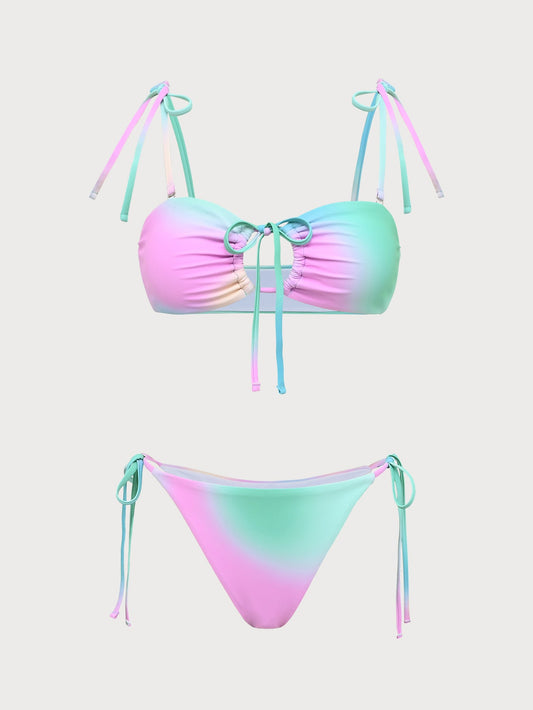 Gradient Symphony Print Bikini Set