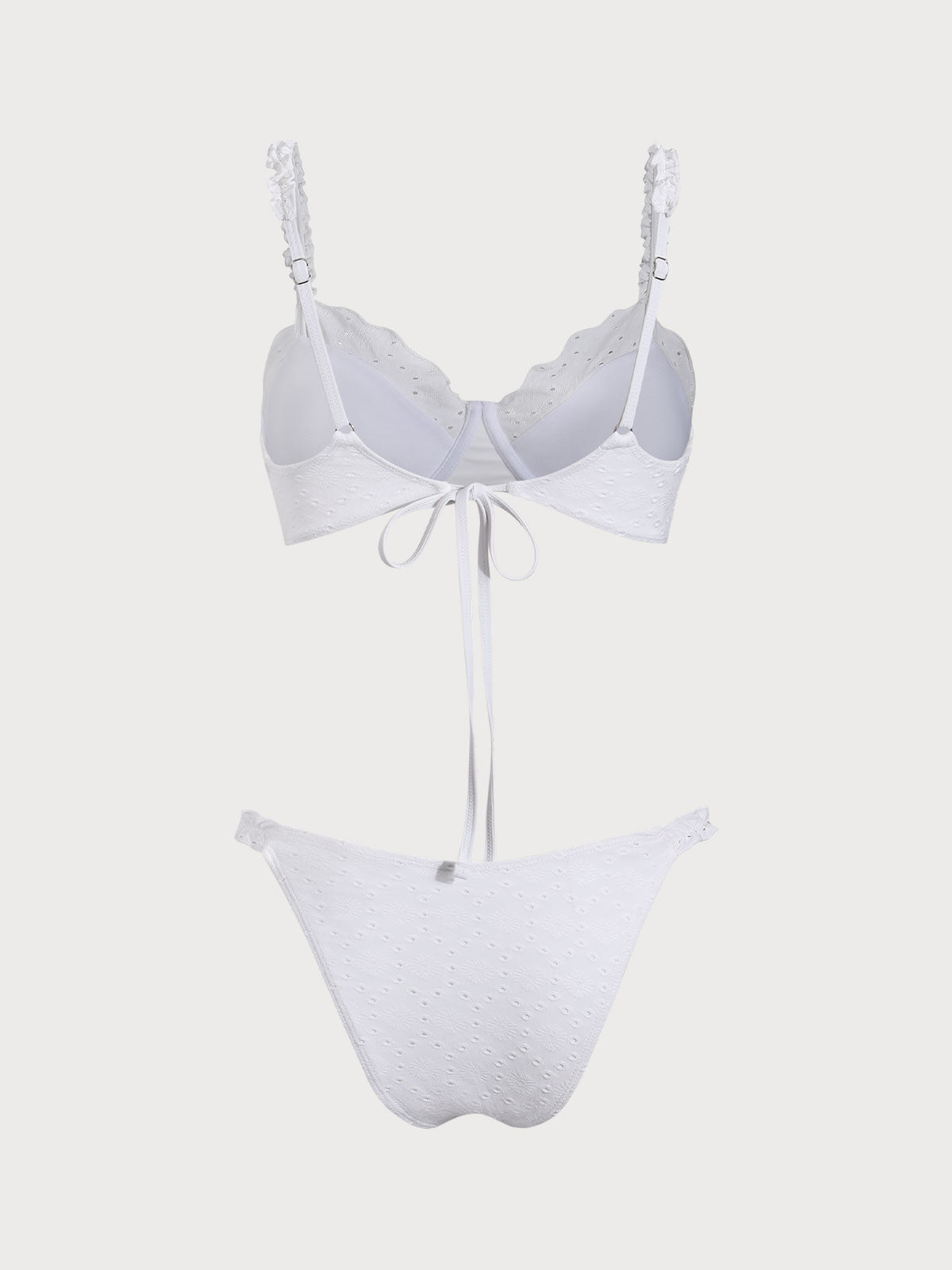 White Jacquard Underwire Bikini Set
