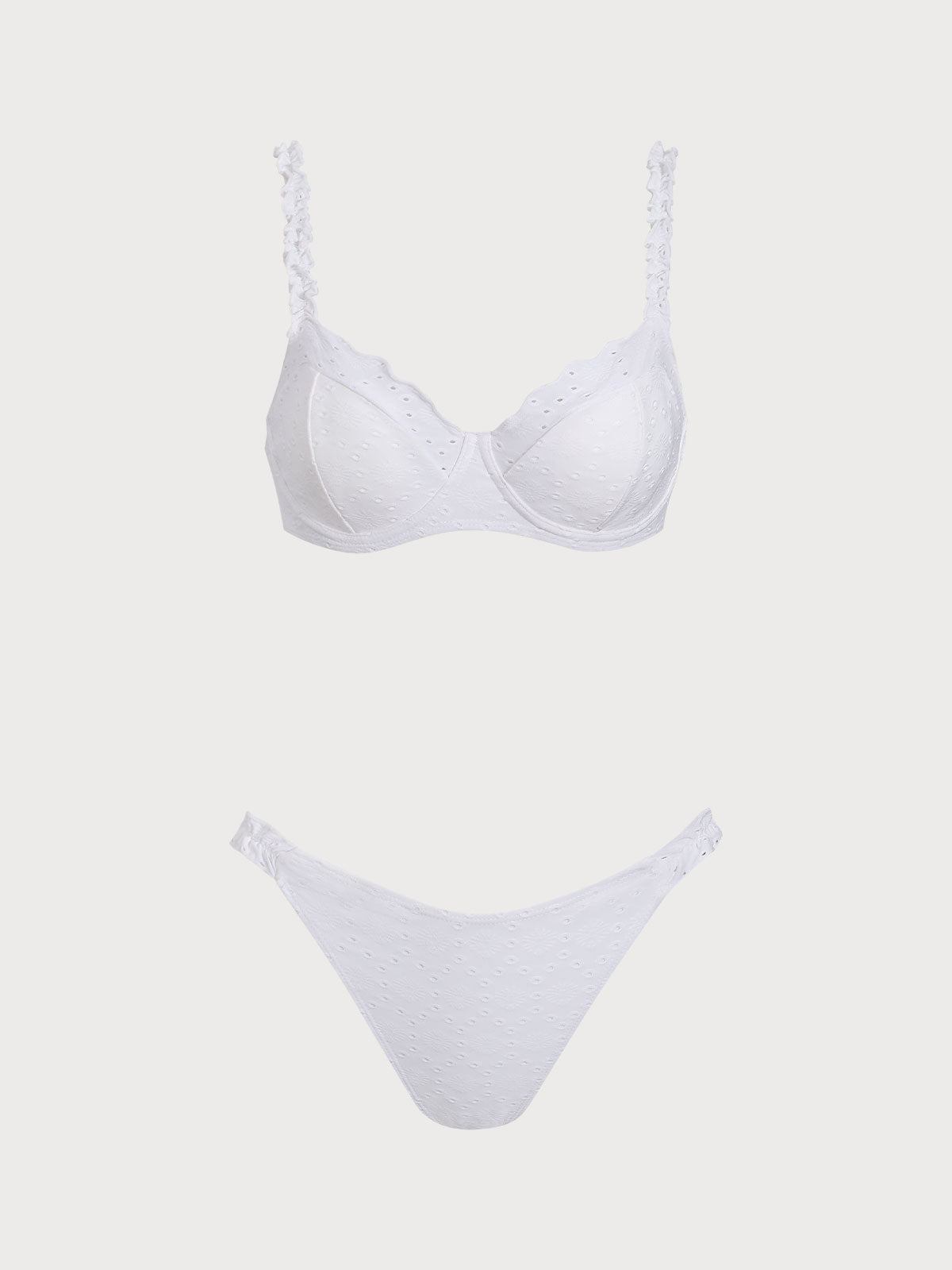 White Jacquard Underwire Bikini Set