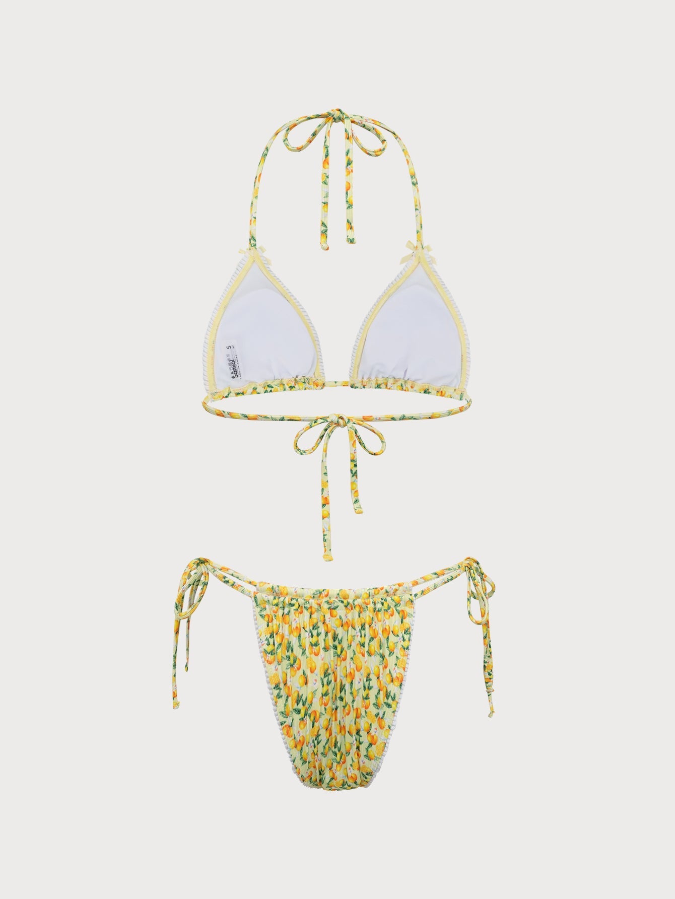 Yellow Pit Print Bikini Set