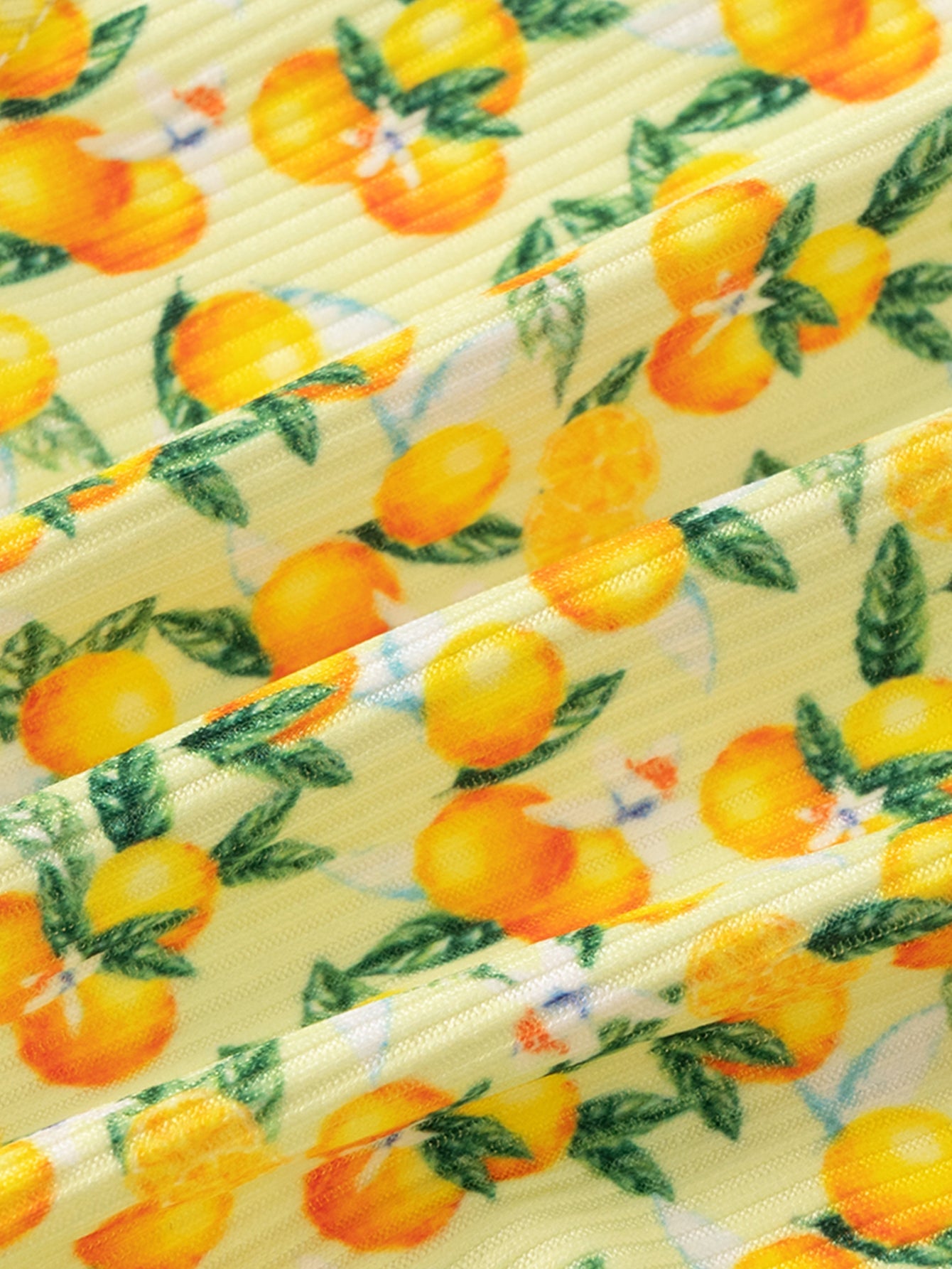 Yellow Pit Print Bikini Set