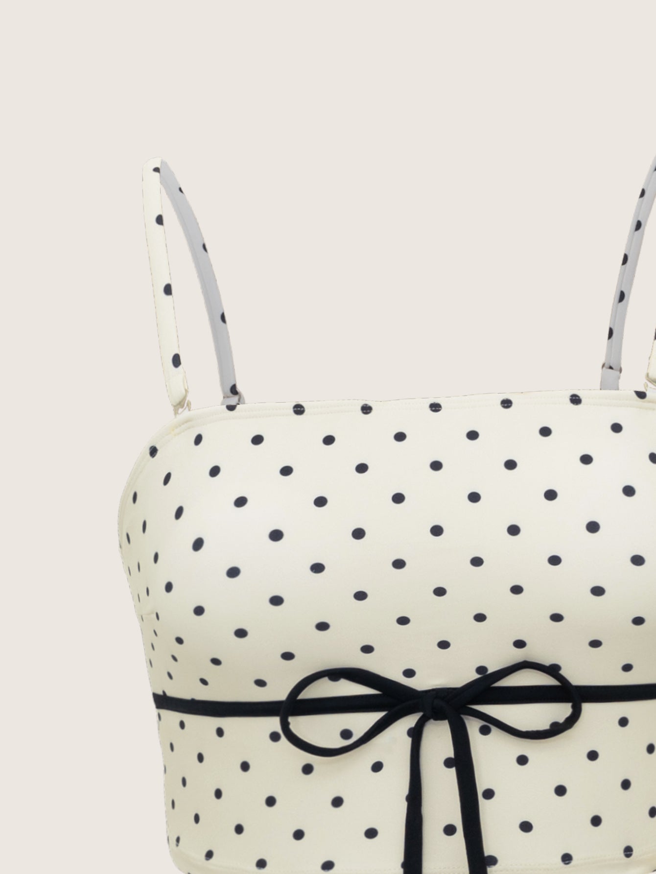 White Polka Dot Tankini Swimsuit