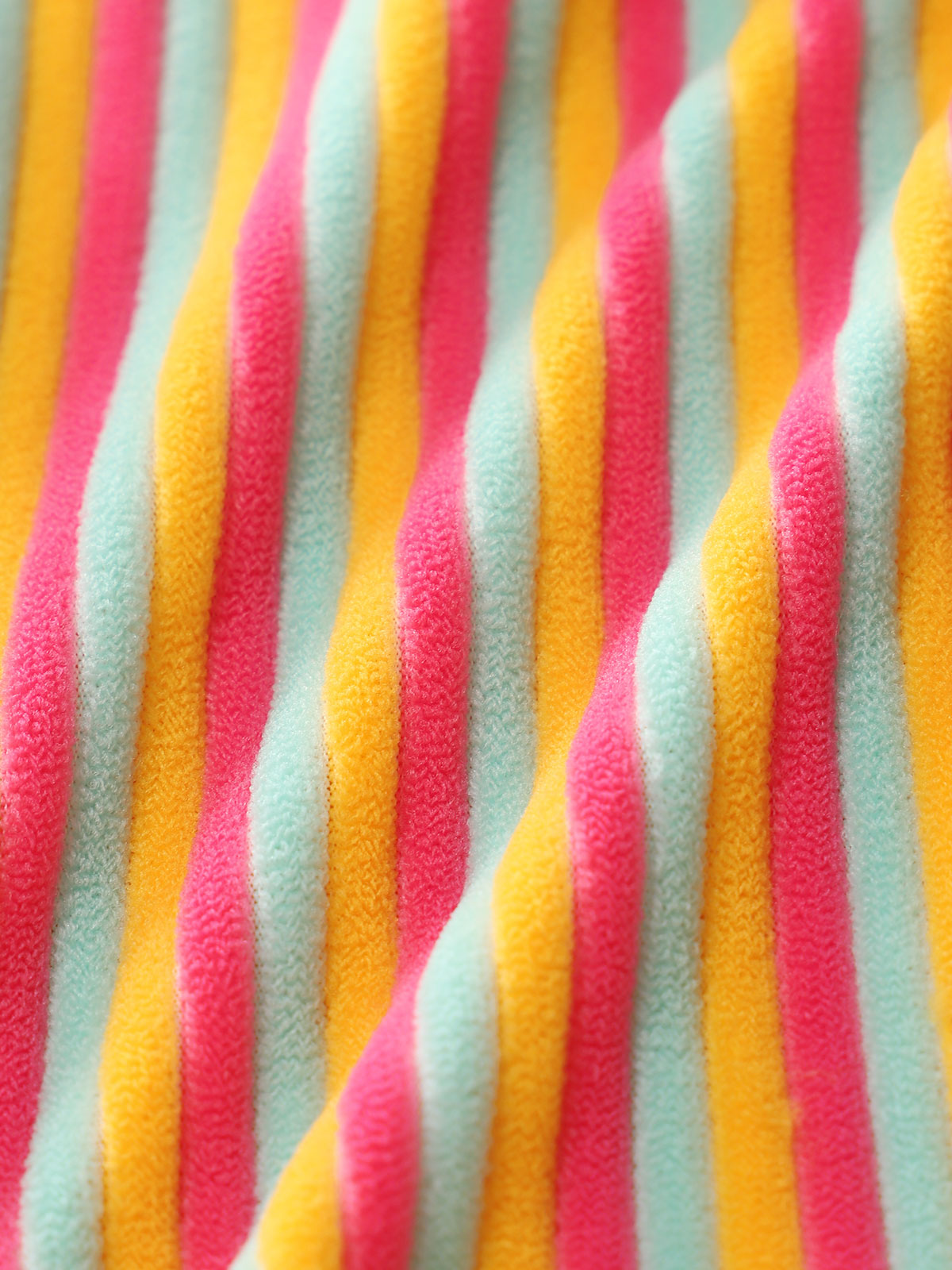 Multi Rainbow Stripe Terry Tankini Set