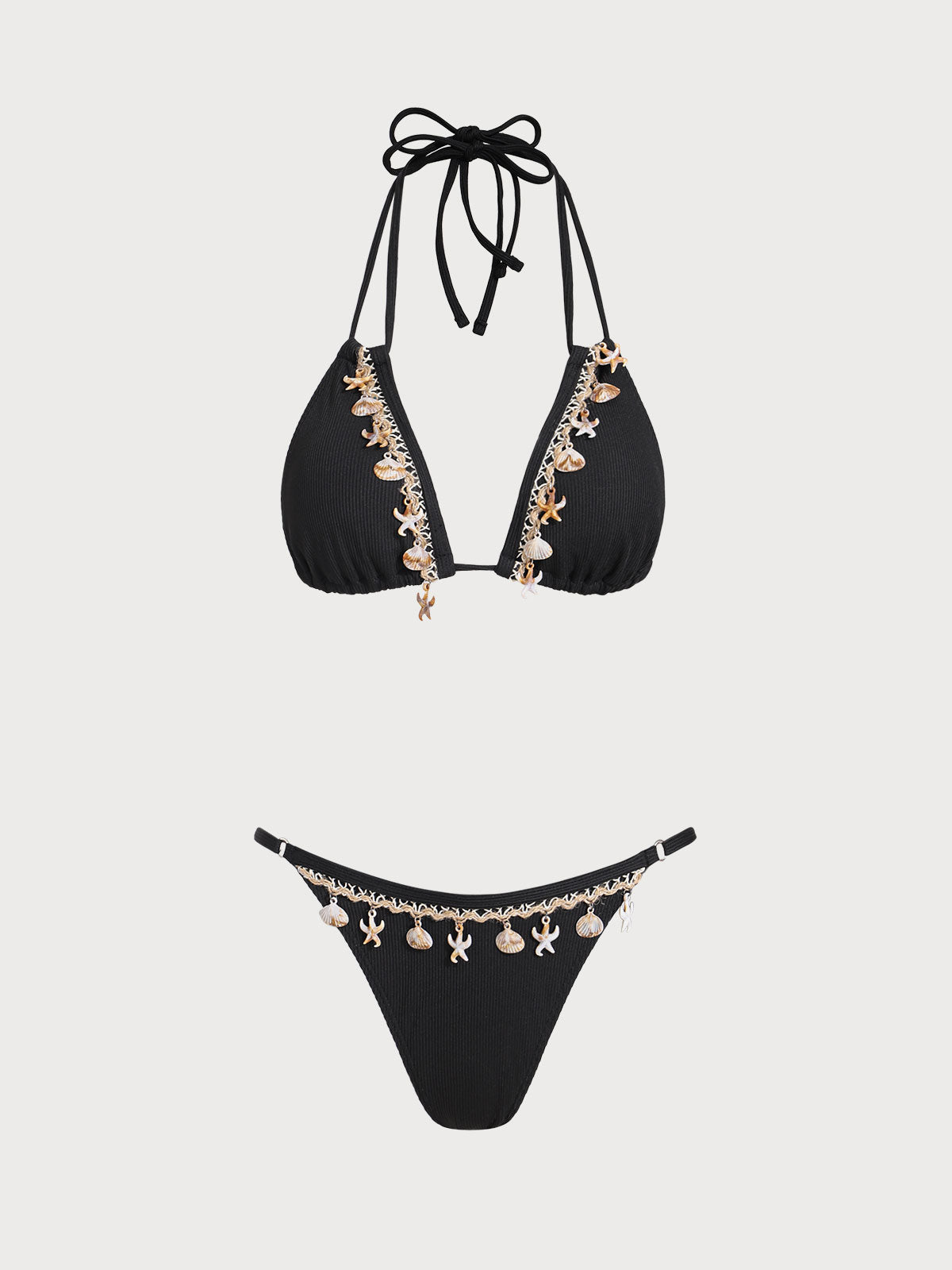 White Halter Triangle Bikini Set