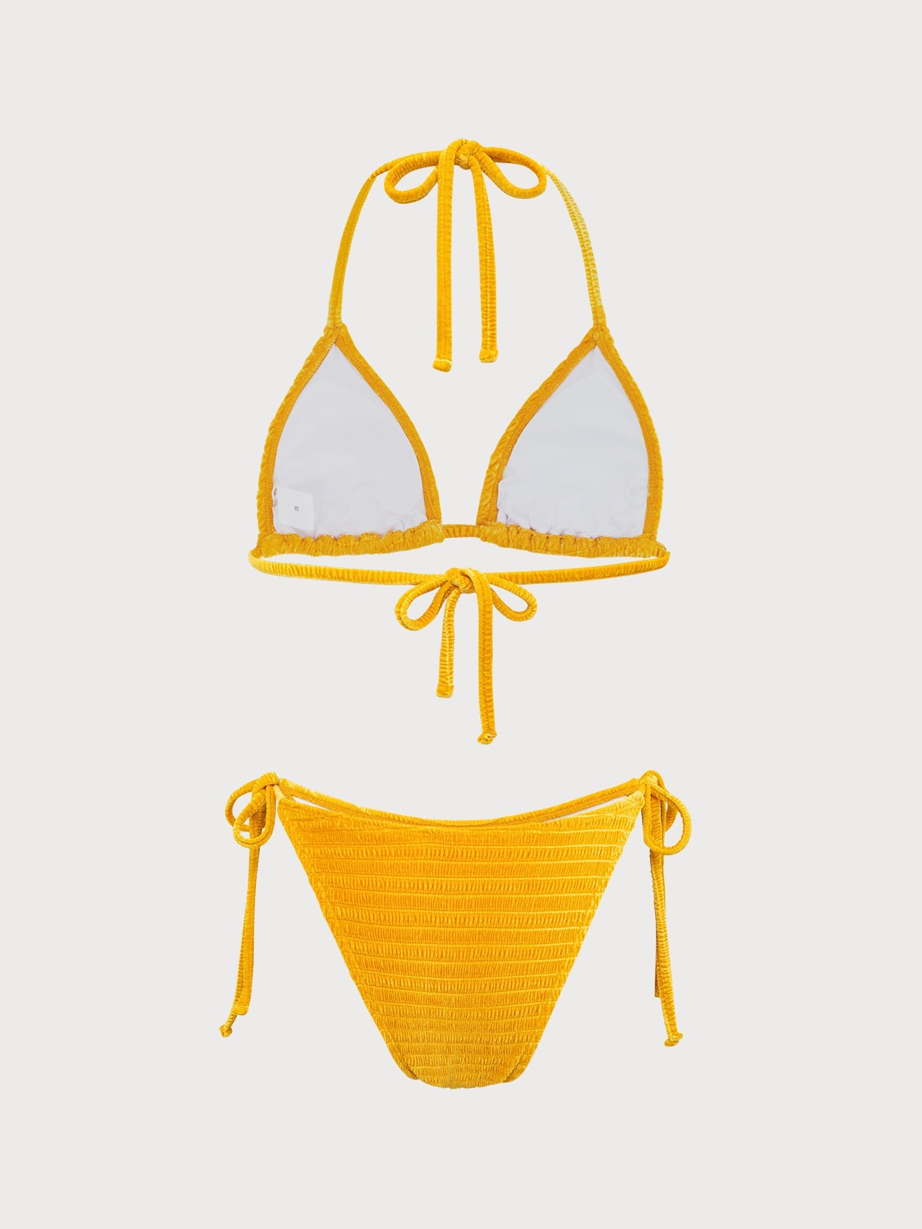 Yellow Velvet Bikini Set