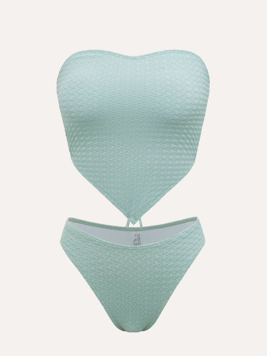 Green Bandeau Tankini Swimsuit