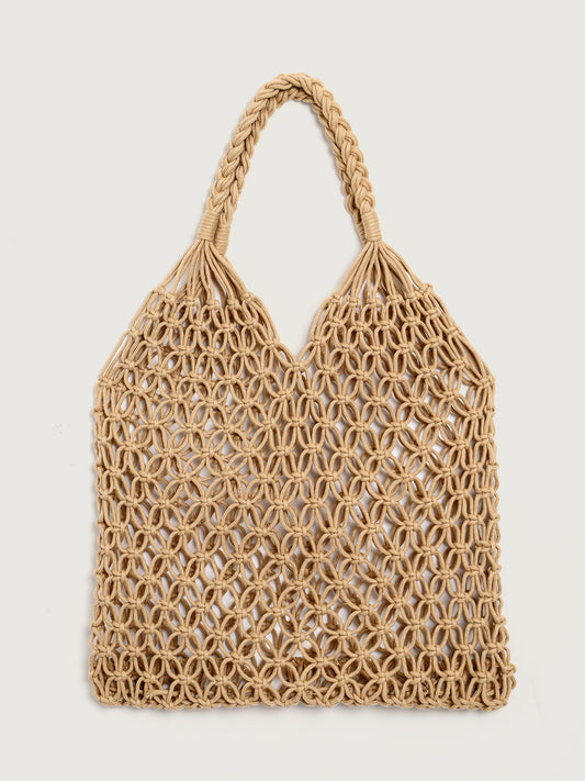 Khaki Pure Cotton Woven Shoulder Bag